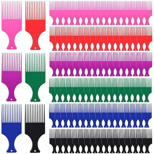 Zhehao 120 piezas de peine de plástico para cabello de dientes anchos para peine afro suave, suministros de salón para mujeres y hombres, rizado,
