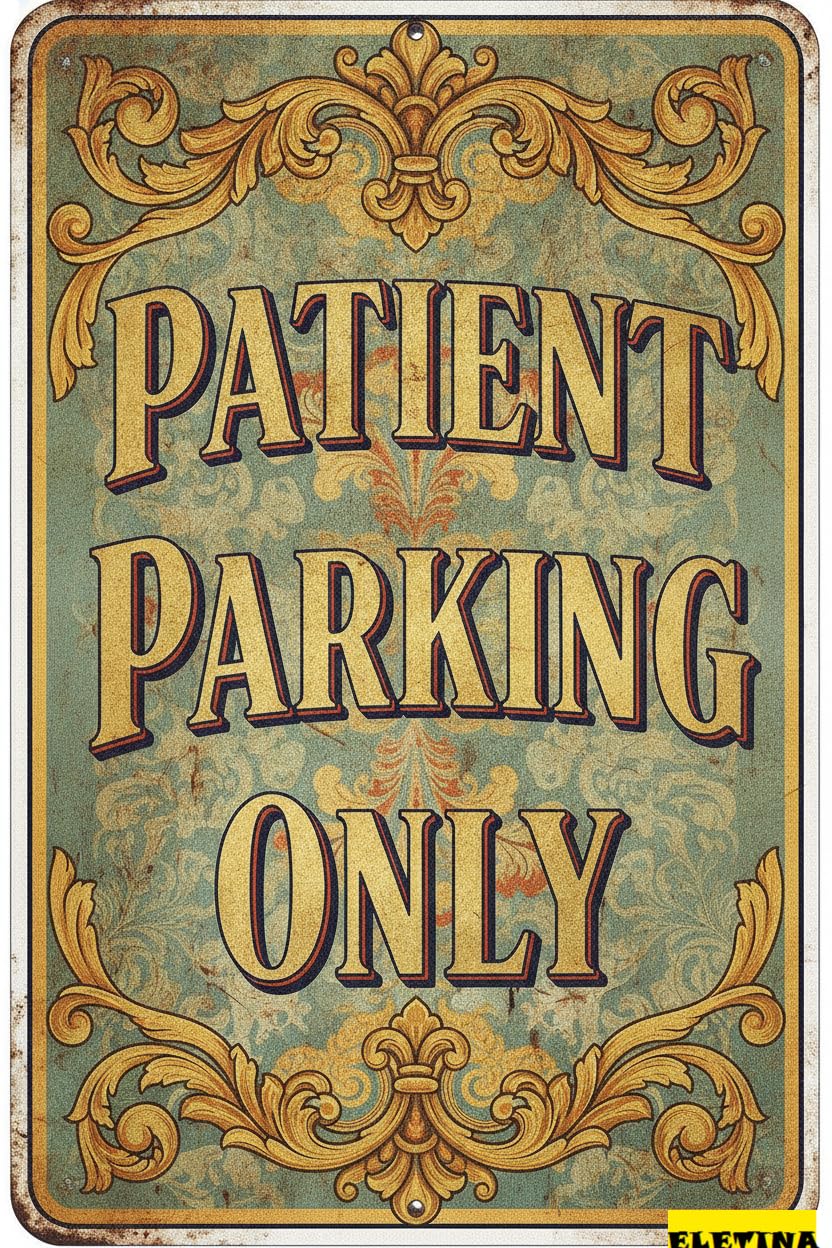 Patient Parking Only Aluminum Warning Sign Yard Road Street Gate Fence Business Metal Decor 8x12in