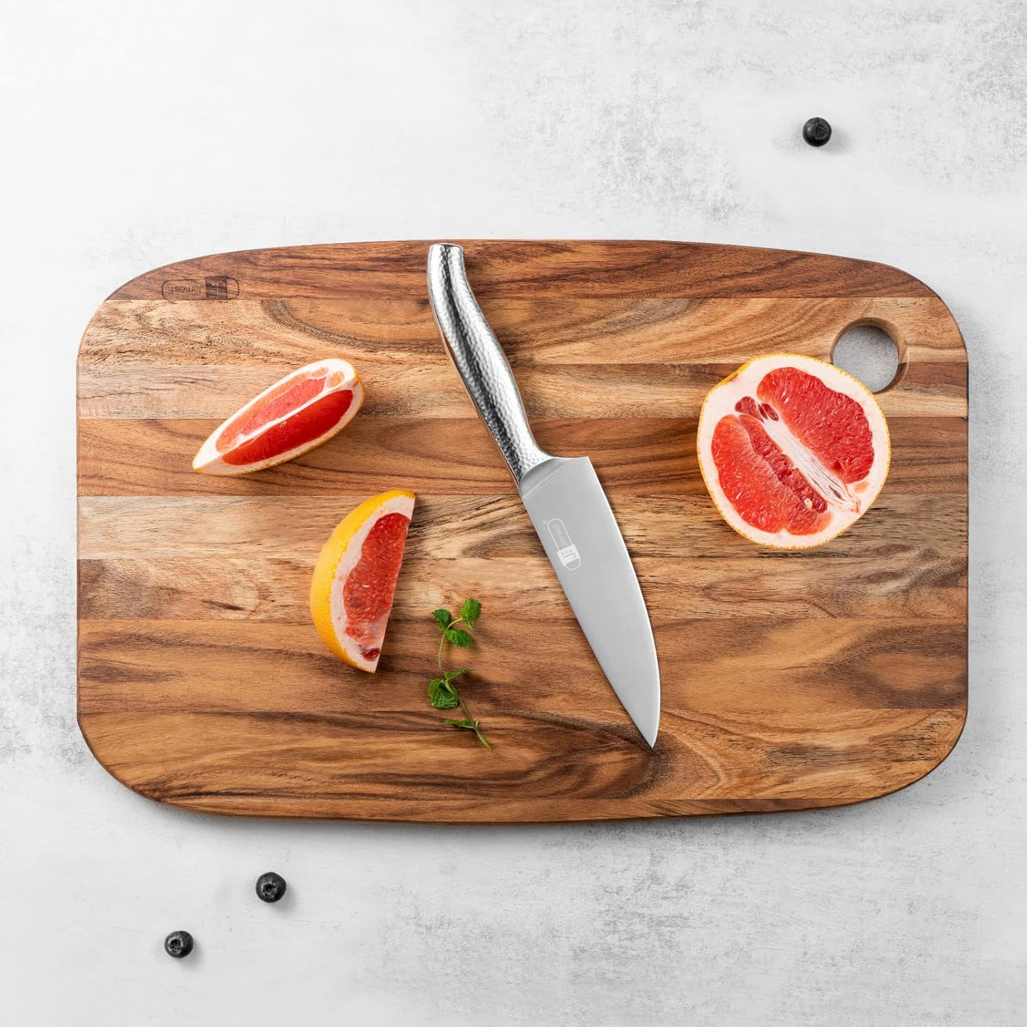 Wood Chopping Boards for Kitchen, JAMES.F Acacia Wooden Heavy Duty Chopping Board, Wooden Cutting Boards Serving Boards with Hang Hole for Meat, Bread or Vegetables(36 x 28 x 1.8 cm)