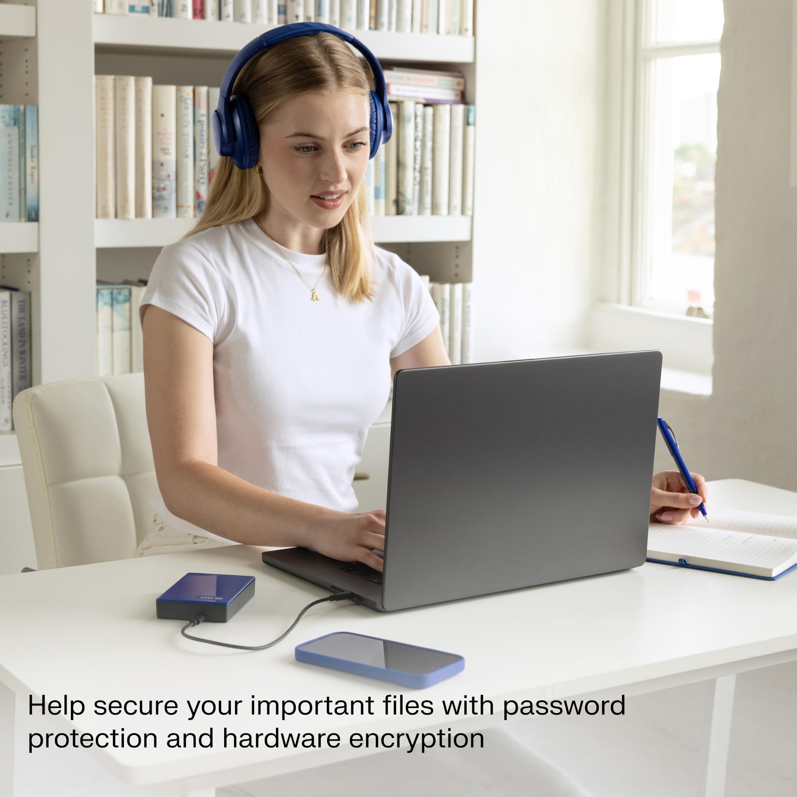 WD 4 TB My Passport Hard disk portatile con software di backup, Blu