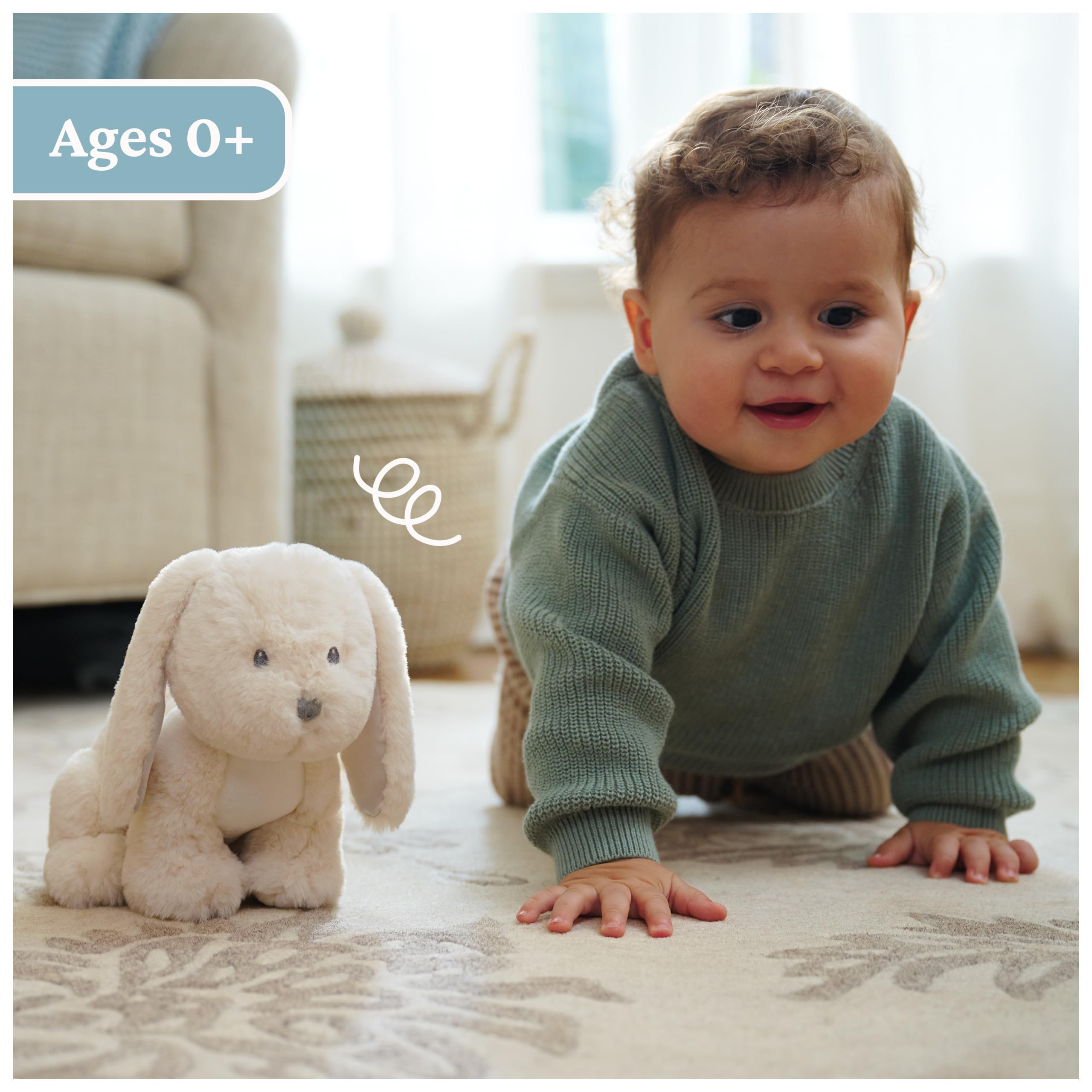 Baby GUND Clover Bunny peluche, coniglietto di peluche per neonati e bambini, crema, 25,4 cm