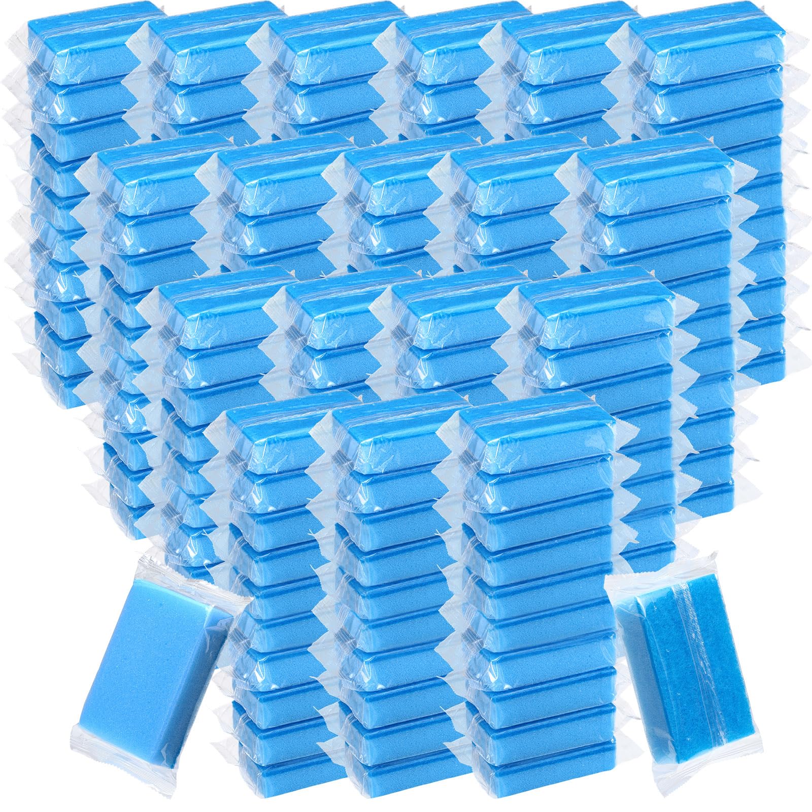 Tioncy 180 Stück einzeln verpackte Schwämme für die Küche, nicht kratzend, doppelseitig, zum Waschen von Geschirr, Töpfen, Pfannen, Waschbecken, Herden, Geräten, Auto, Fahrrad, Blau