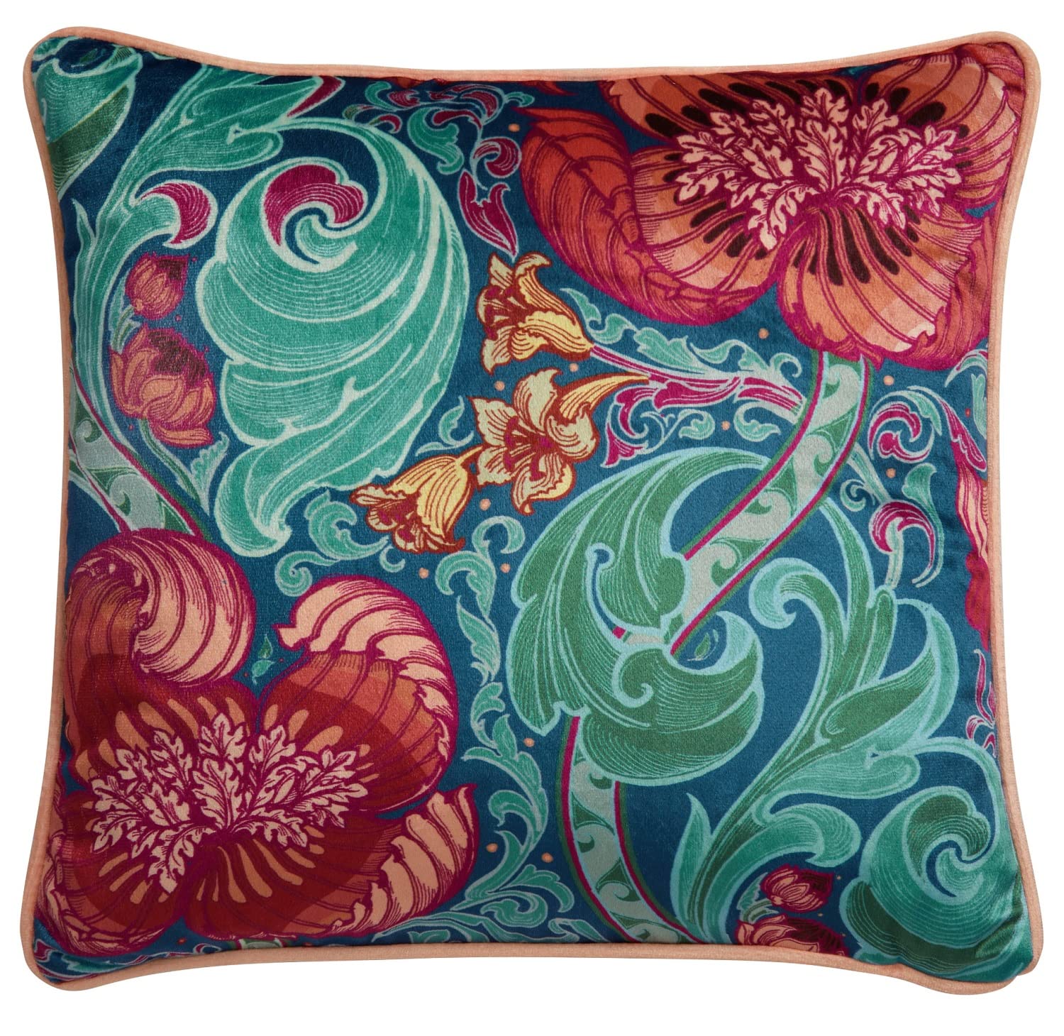 Down the Dilly Damask Square Scatter Cushion Cover/Cushion with Filling