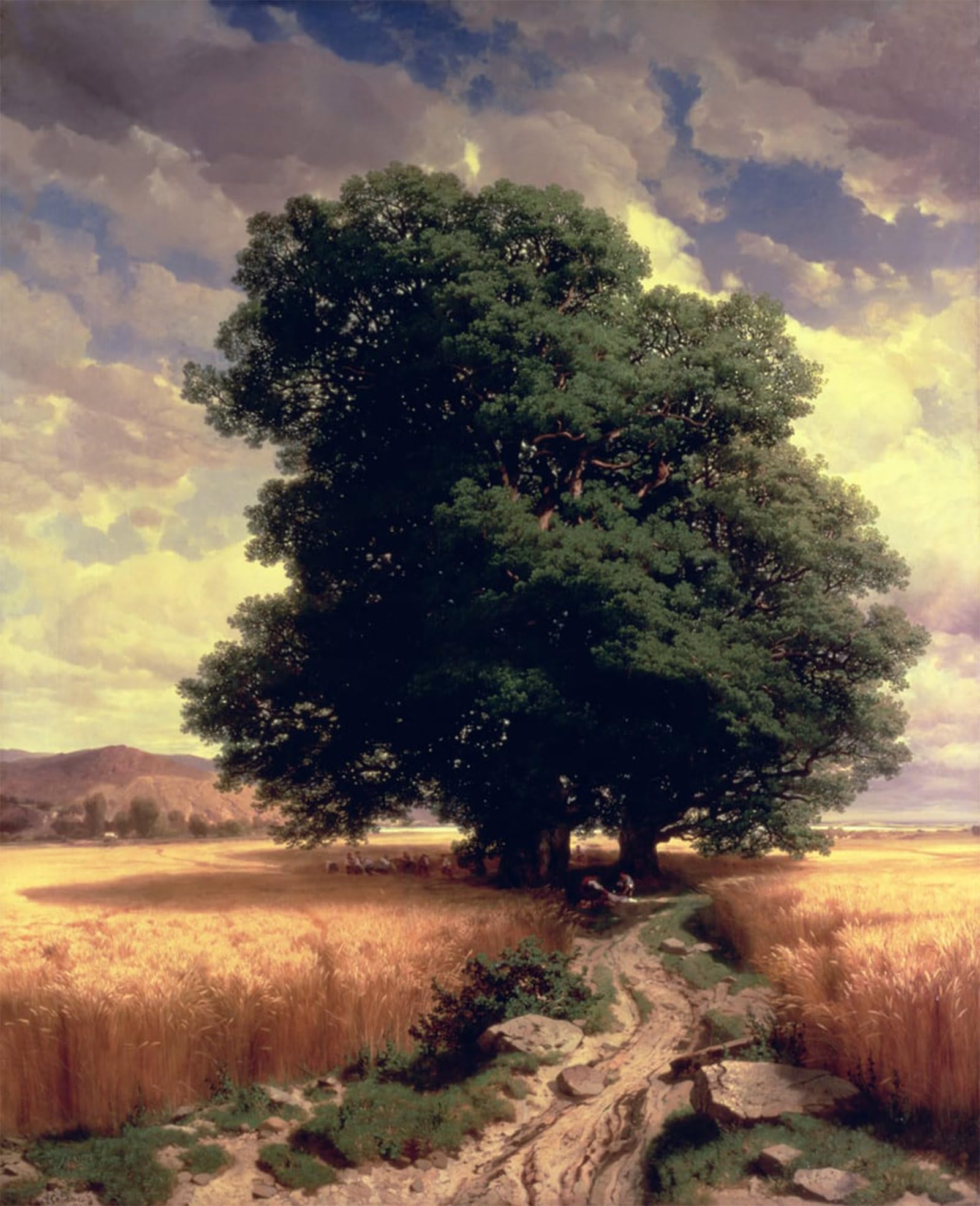 POSTERIIk Vintage Print Pop Art Landscape Artwork Landscape with Oaks by Alexandre Calame Art Prints for Office Home Decor 60x90cm