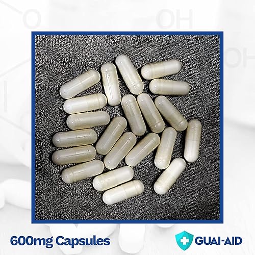 Miniatura 3 de 524 cápsulas vegetales de guaifenesina ultra pura de 600 mg (incluye botella de viaje de 24 tamaños)