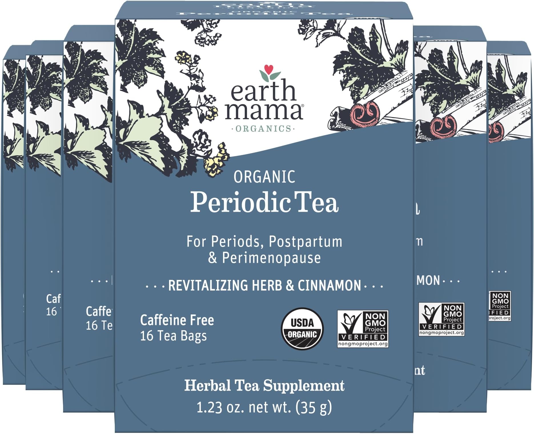 Earth Mama Organic Periodic Tea | Herbal Tea to Support Hormone Balance, Reproductive and Menstrual Cycle Health | 96 Teabags | Caffeine Free & Non-GMO