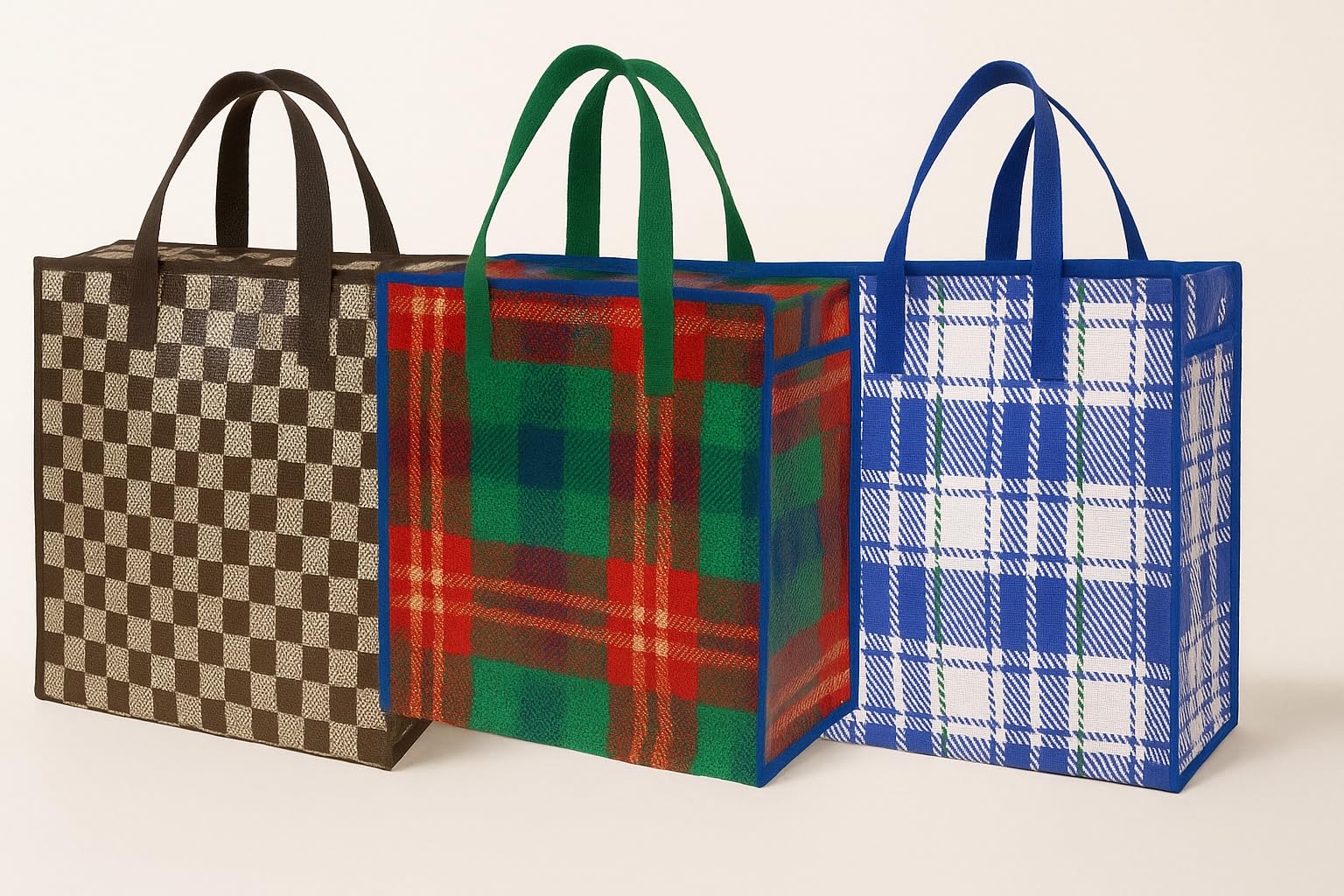 3 X Reusable Woven Zipper Storage Bags - Perfect for Storage, Clothing & Wardrobe Storage, Shopping Bags, Foldable Underbed Storage Bags, Garden Cushion Storage Bag (JR5034 (55x65x30cm))