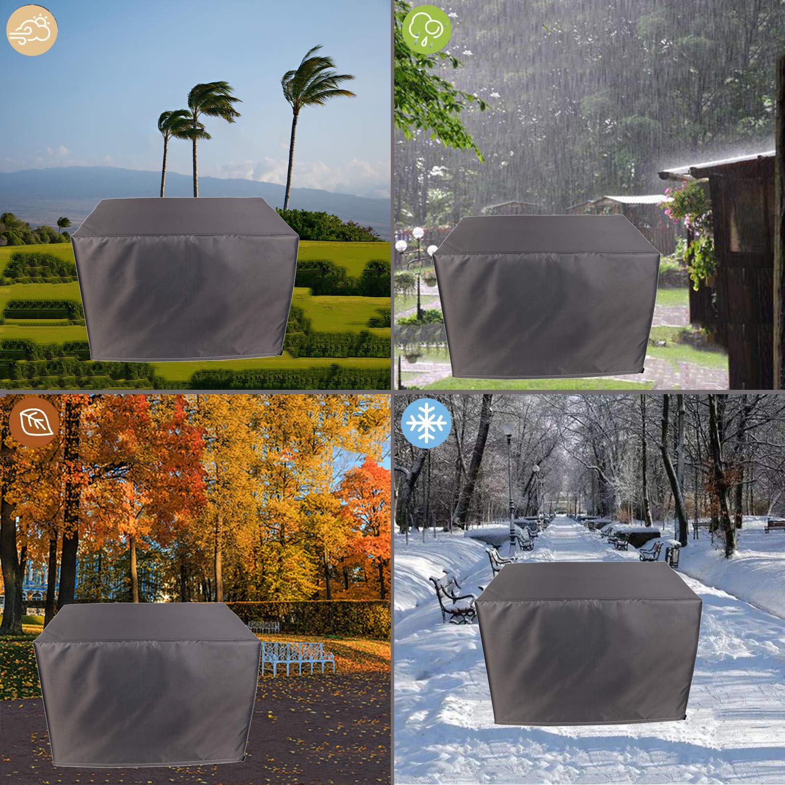 Funda de piel para exteriores de 30 x 30 x 30 cm, impermeable, juego de fundas de piel de jardín y muebles de patio, resistente al desgarro, resistente a la intemperie, protector de mesa para