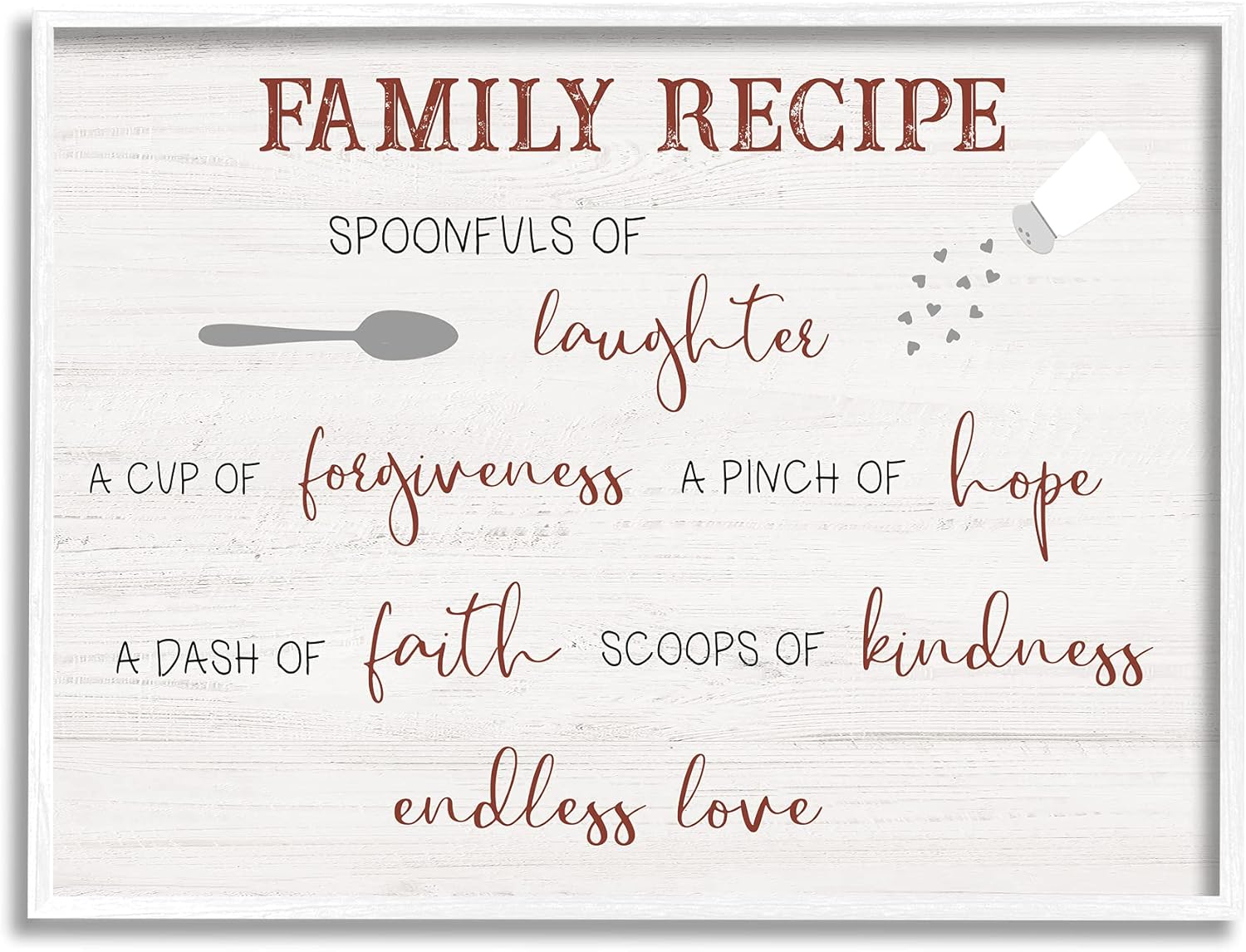 Stupell Industries Family Recipe Happiness Motivational Phrases Kitchen Puns