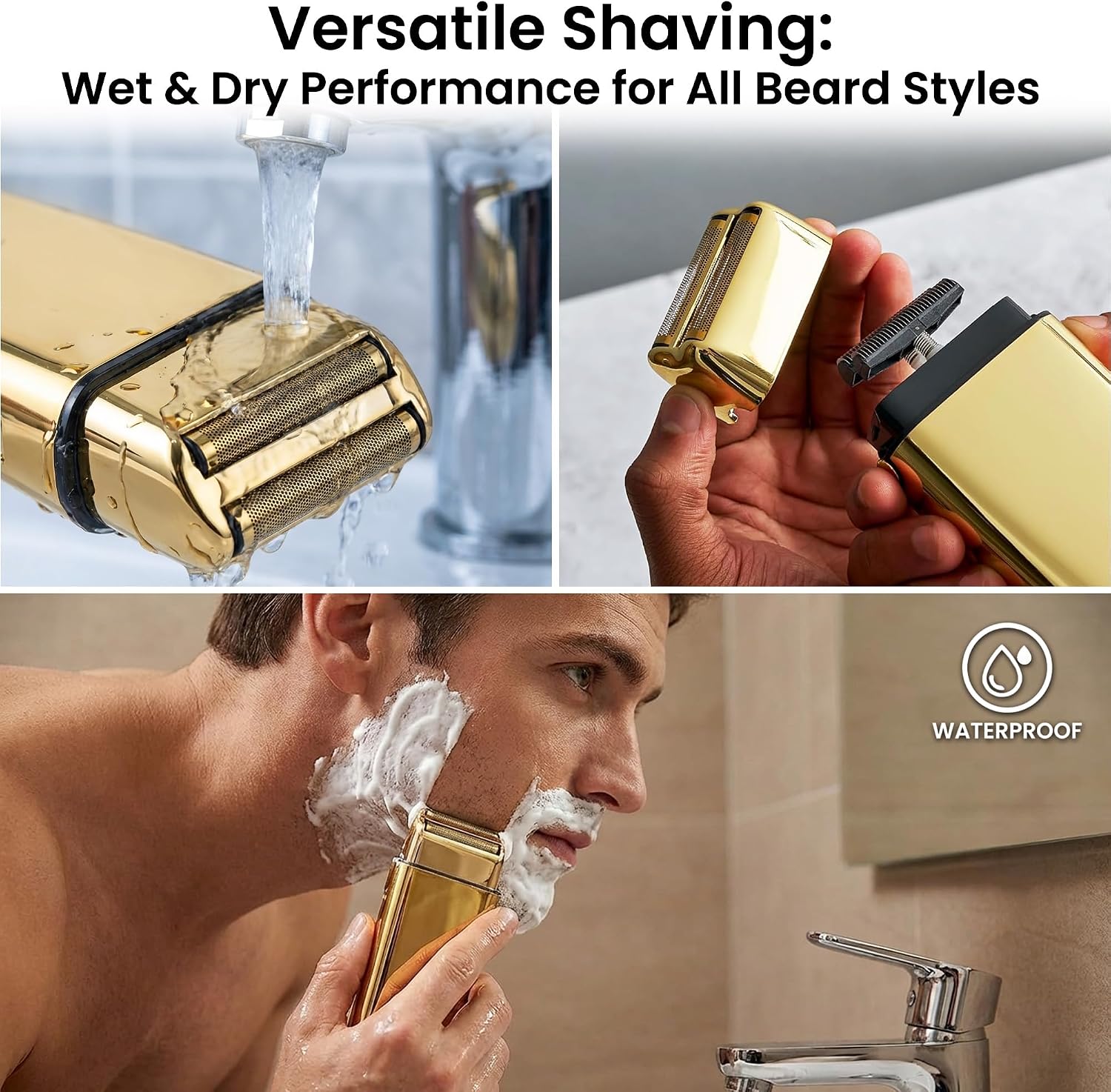 2 Pack Shaver Replacement Foil Compatible with Babyl*ss FXFS2G/FXFS2, Shaver Foil Replacement for Superior Shaving (Gold)