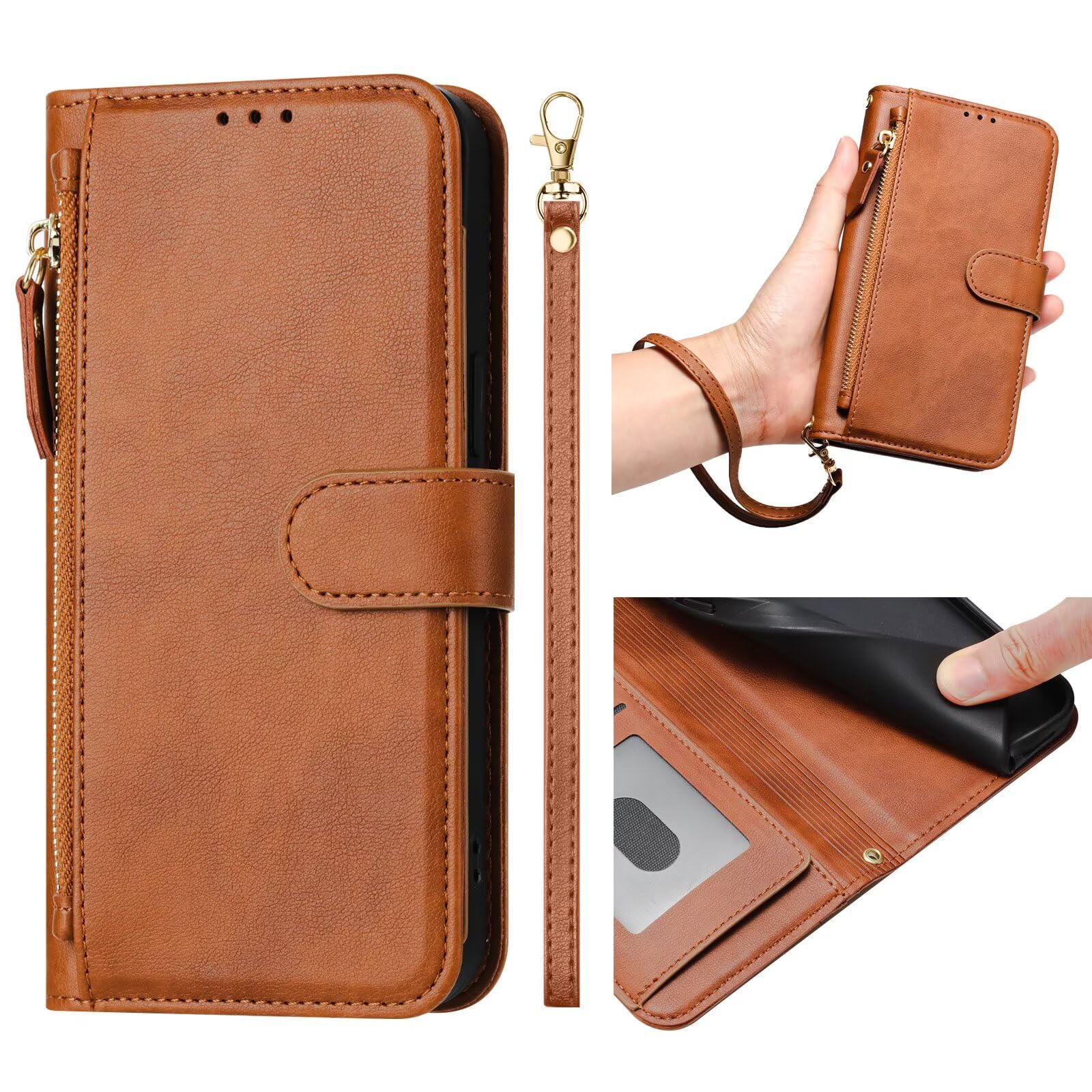 Amazon.com: ZXL Brown Wallet with Card Holder for Women Men