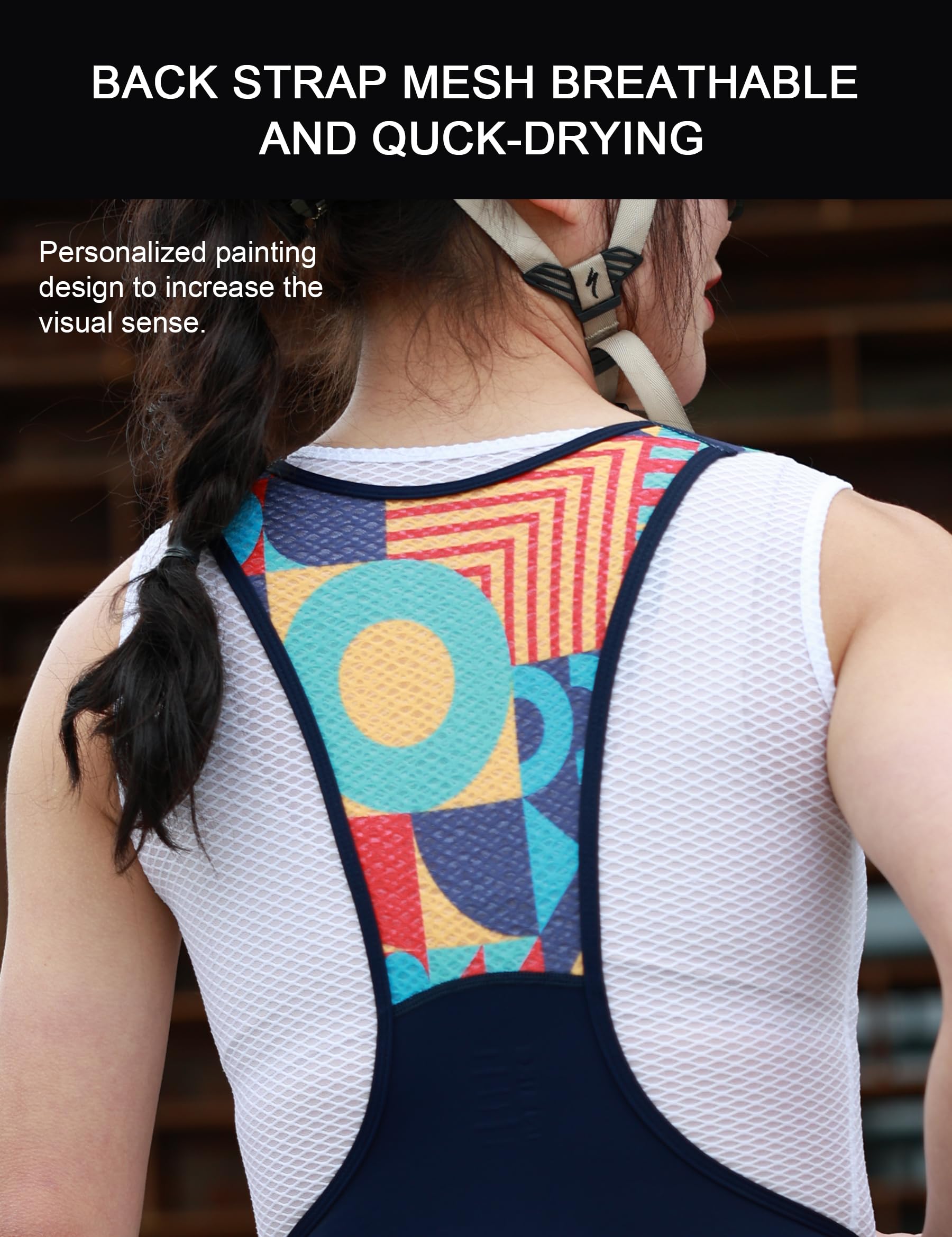 INBIKE Cuissard de cyclisme à bretelles pour femme avec rembourrage en éponge 3D haute densité respirant