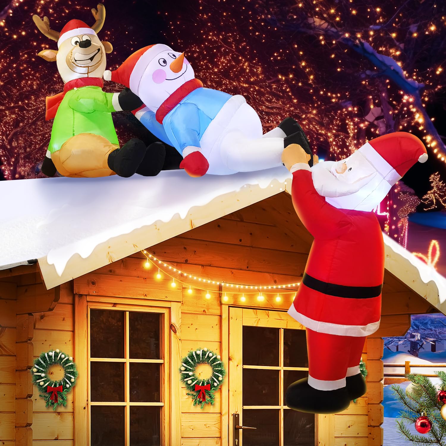 Snapklik.com : DomKom 8FT Christmas Inflatables Roof Outdoor ...