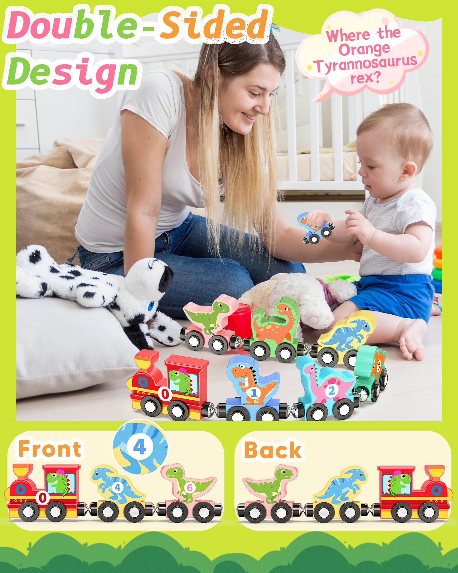 Magnetic Dinosaur Train Set - Toddler Toys -3 Magnetic Dinosaur Train Set - Toddler Toys -3