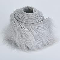 Vista 9 de Tiras precortadas de tela de piel sintética de felpa lanuda para gnomos, barba, cosplay, decoración enana (verde, 4 x 60 pulgadas)