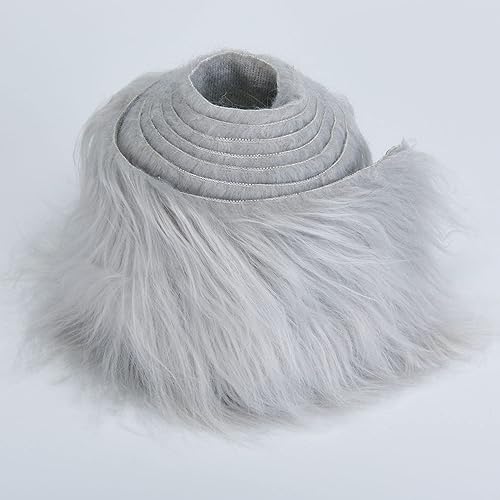 Miniatura 20 de Tiras precortadas de tela de piel sintética lanuda y esponjosa para gnomos, barba, cosplay, decoración enana (blanco, 8 x 60 pulgadas)