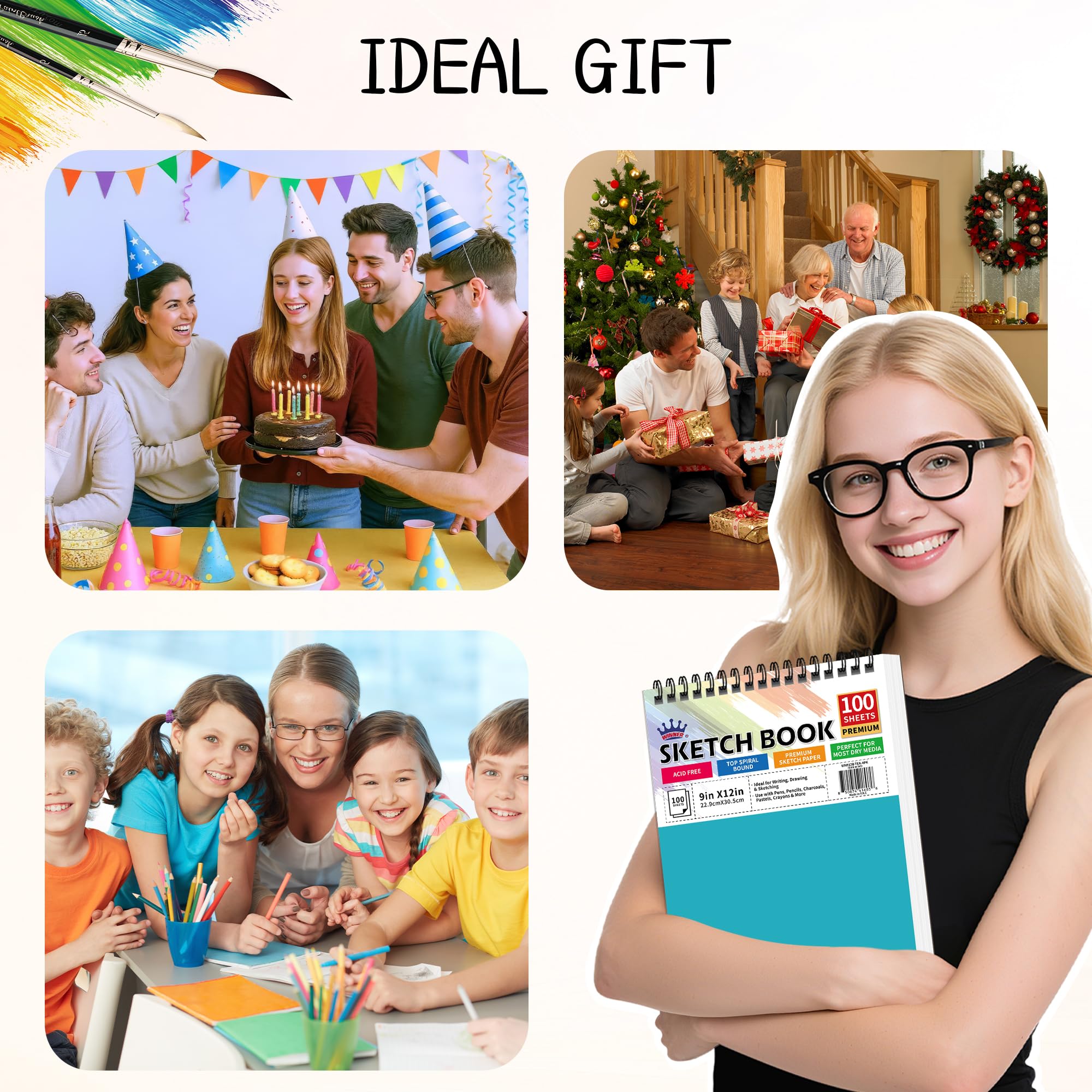 9"x12" Sketchbook - 400 Sheets for Kids & Artists -8 9"x12" Sketchbook - 400 Sheets for Kids & Artists -8