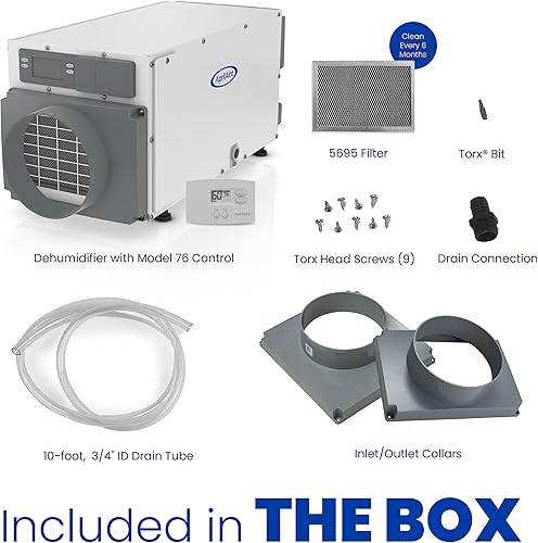 Miniatura 2 de Deshumidificador AprilAire E070 Pro de 70 Pintas para Sótano + Control de Montaje en Pared Modelo 76, Deshumidificador para Toda la Casa para