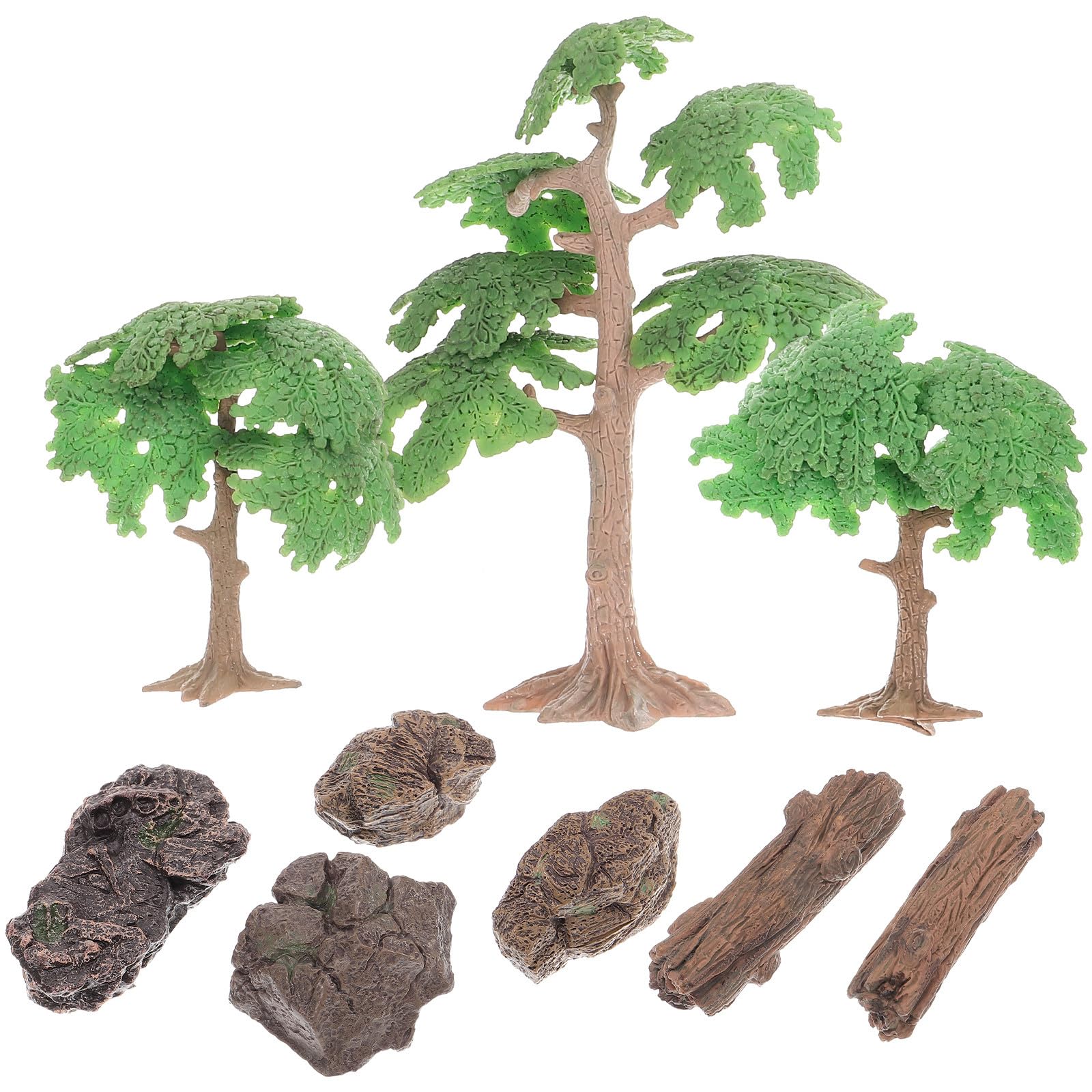 Modélisme paysager et décor de table : kit 9 pièces pierres et souches d'arbres en plastique