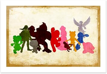CultClassicPosters Super Smash Bros Nintendo AllStars Art Print 1319 Handmade Minimalist Poster Featuring Iconic Nintendo Characters Photo Paper Print Rolled in Tube