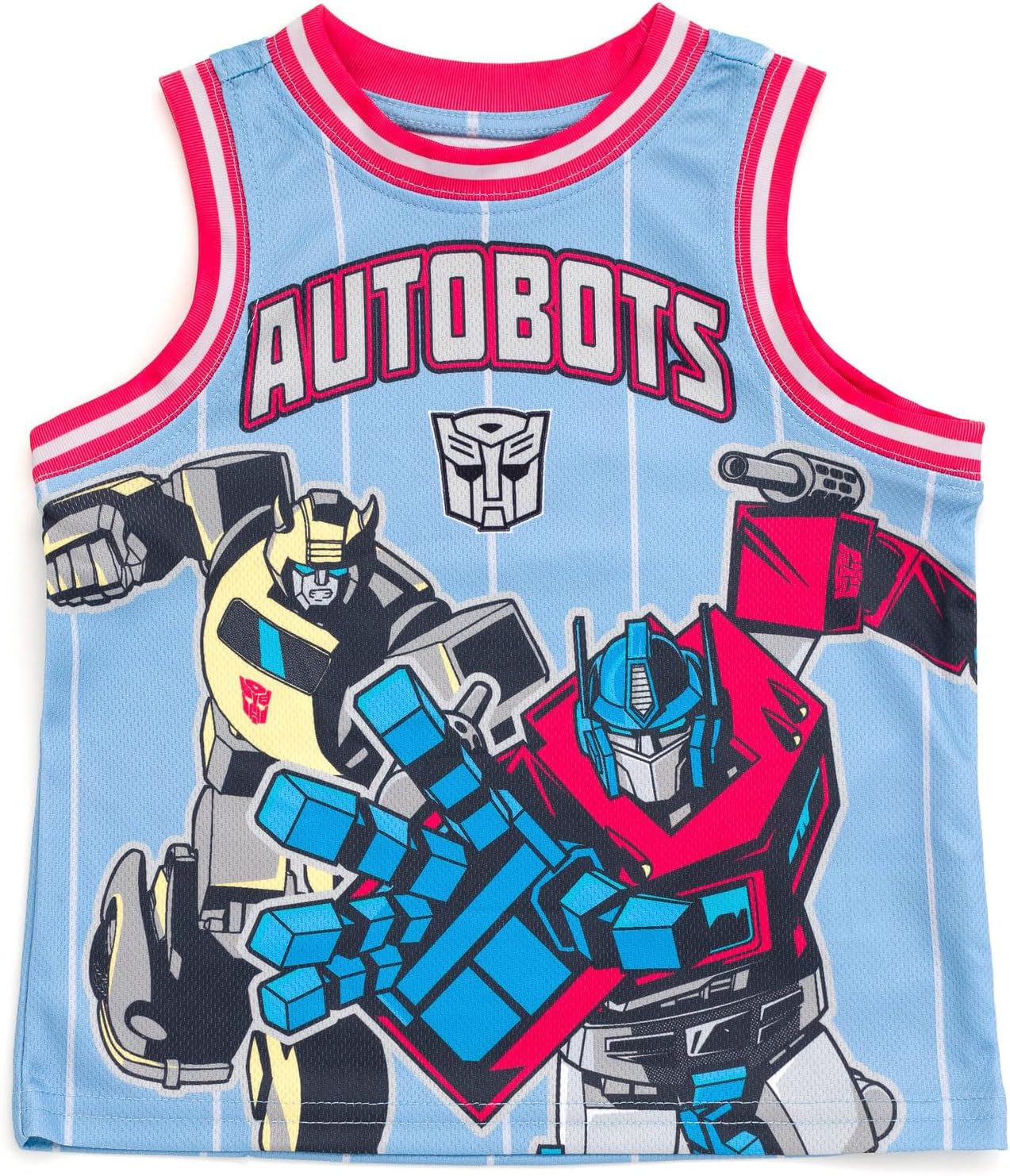 Transformers Athletic Mesh Jersey Tank Top and Basketball Shorts Outfit Set Toddler to Big Kid Sizes (2T - 10-12)