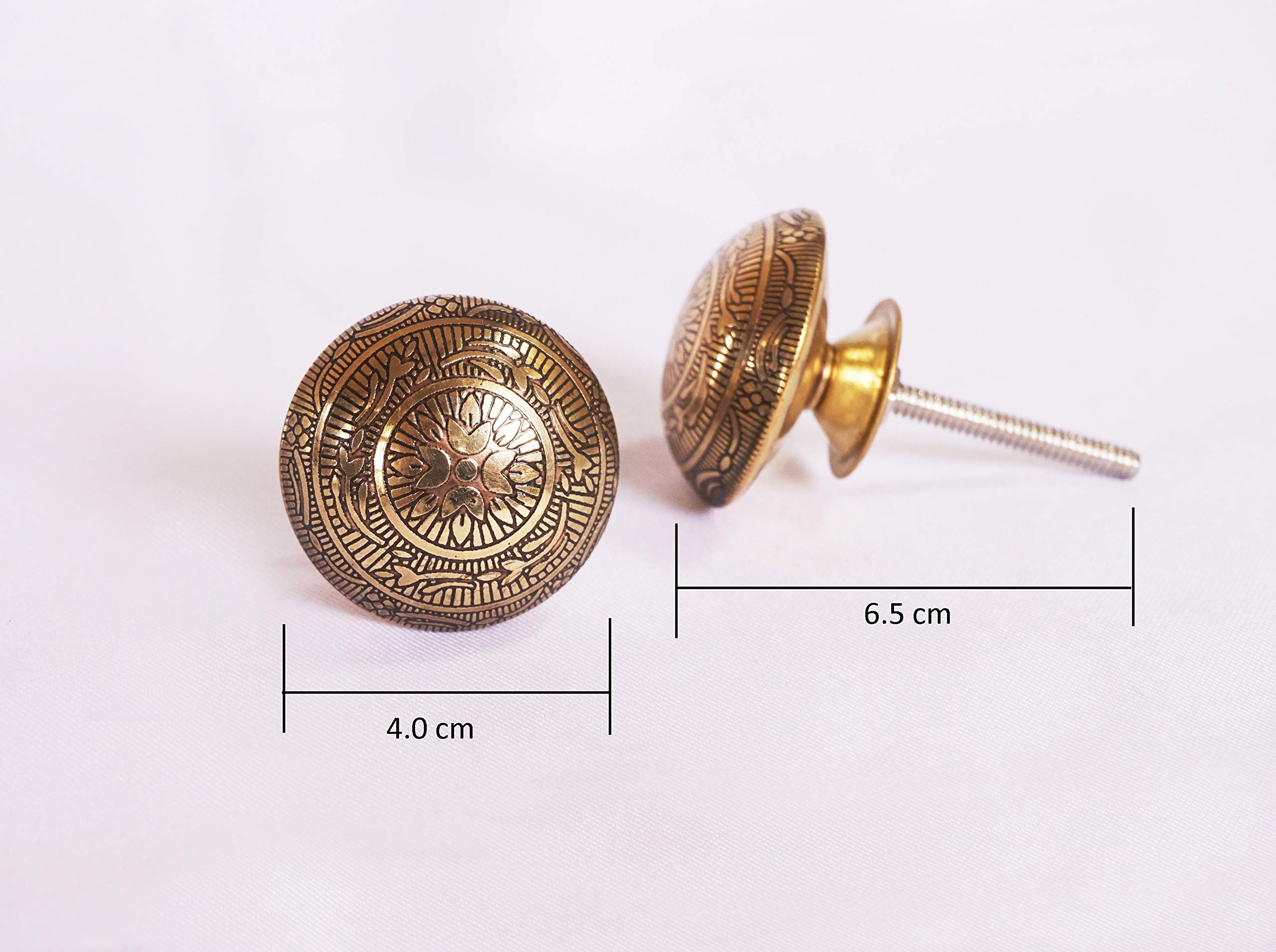 Ariko Decor -Set of 8 x Artisan Brass Drawer Knobs, Vintage Style Cabinet Pull Cupboard Door Knob Handle (BK-Milan) 2
