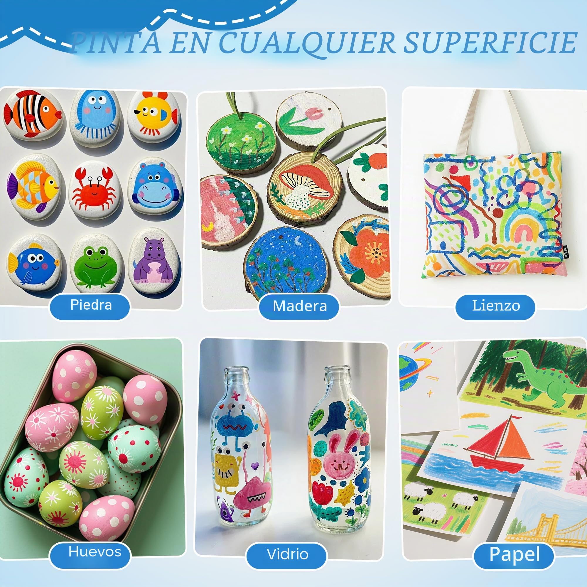 Guangna 240 rotuladores de pintura acrílica, bolígrafos de pintura acrílica con punta de pincel, tinta impermeable de secado rápido, para pintar sobre rocas, plástico, madera, lienzo, vidrio, cerámica