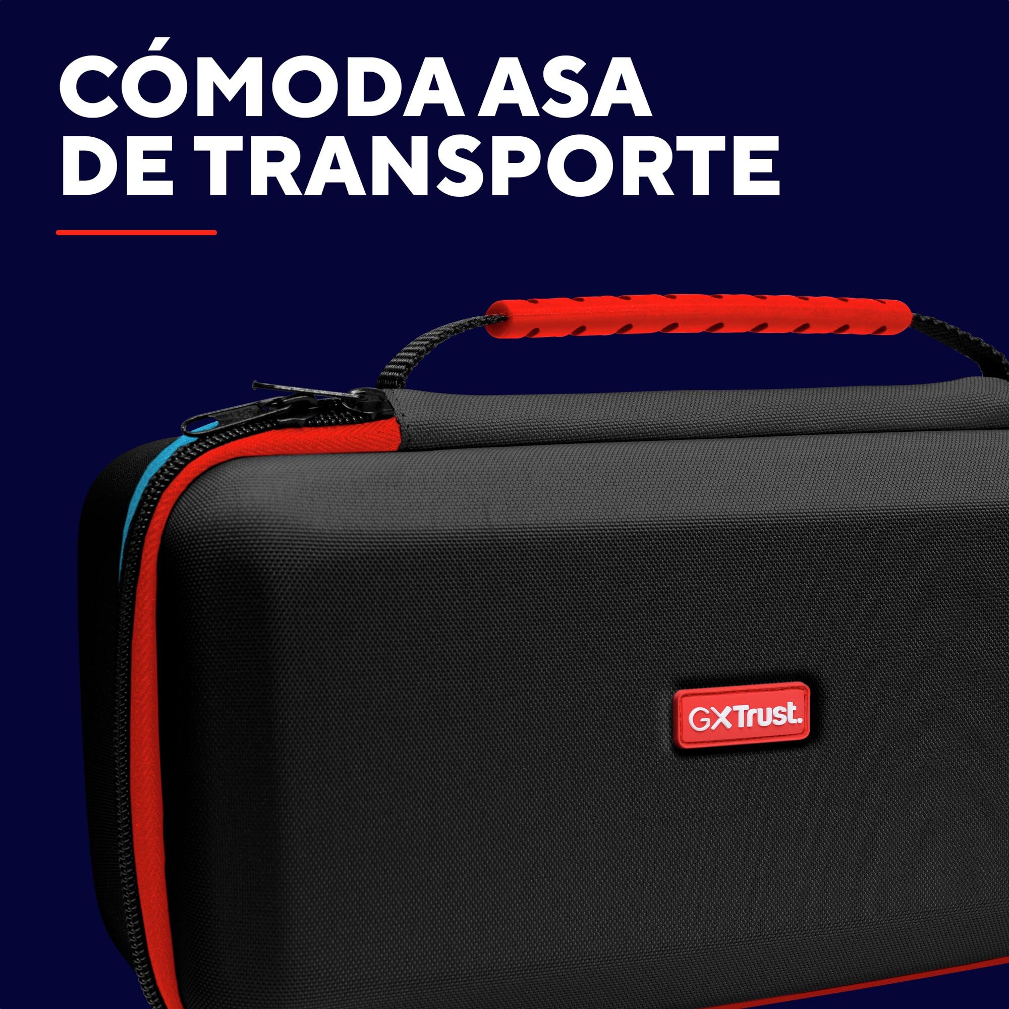 GXTrust 1252 XL Funda para Nintendo Switch 2, Carcasa Estuche Rigido de Transporte para Consola y Accesorios, Funda Protectora Dura, Bolsillo para 4 Joy-Cons y 12 Cartuchos de Juego, Negro - 3