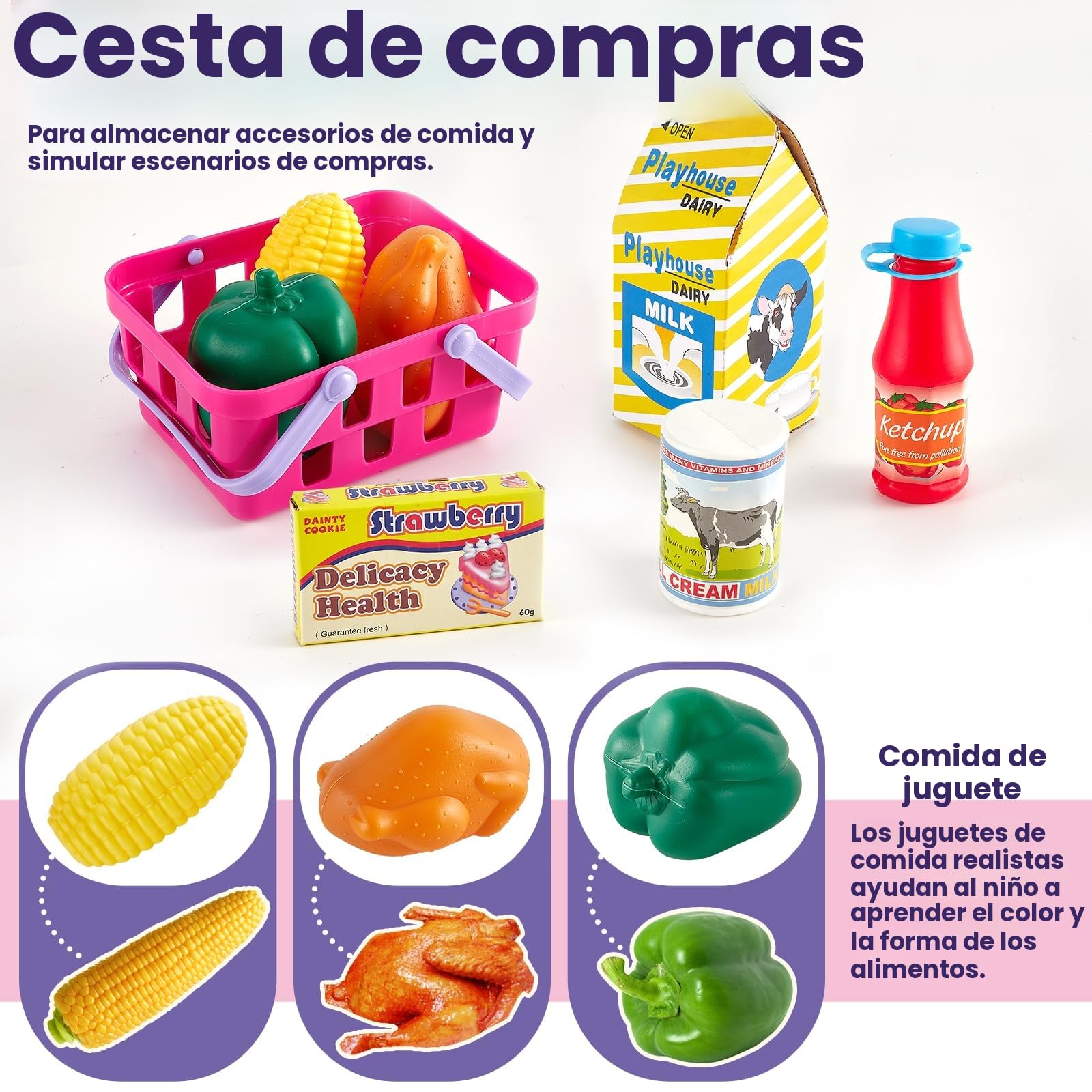 BUYGER Caja Registradora Juguete para Niño con Escáner Realista, Tarjetas y Dinero de Juguete, Juego de Imitación Supermercado con Impresora de Recibos, Juguete Educativo para Niños y Niñas de 3+ Años