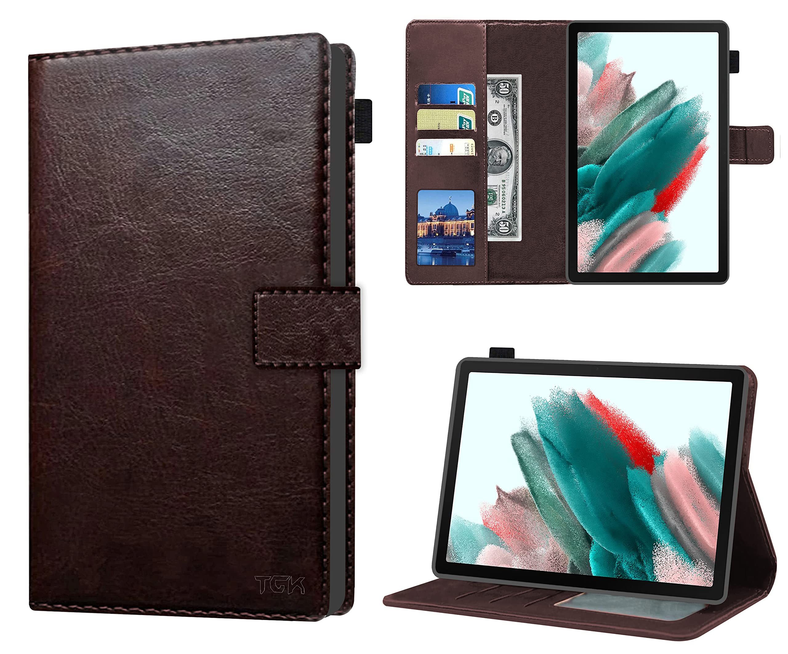 TGK Multi Protective Wallet Leather Flip Stand Case Cover for Samsung Galaxy Tab A8 10.5 inch [SM-X200/ SM-X205/ SM-X207] Dark Brown (B09QKS455H) Amazon Price History, Amazon Price Tracker