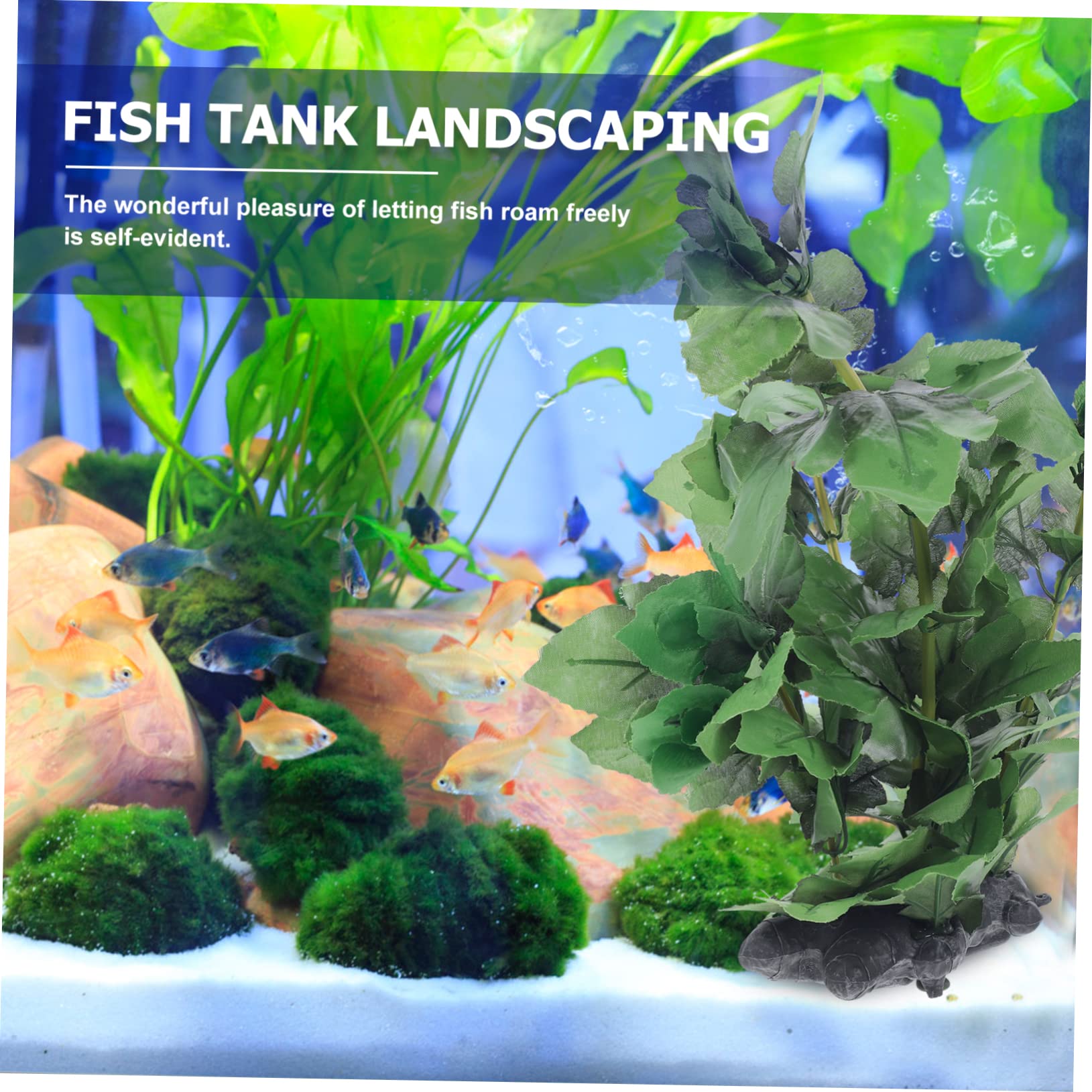 YARNOW 4 Piezas Pecera Plantas Acuaticas Planta De Acuario De Escritorio Peces De Acuario Estanque Auto Plantas Acuáticas Planta De Pecera Macetas De Tanques Bol Green El Plastico