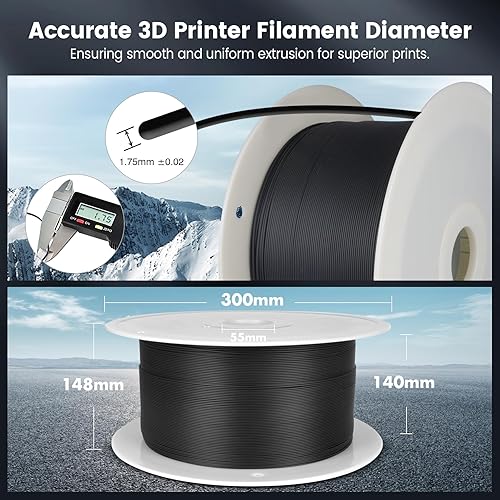 Vista 75 de SUNLU PLA filamento para impresora 3D, 1,75 PLA, precisión dimensional +/- 0.001 in, bobina de 2.2 lb 0.069 in 35.27 oz-pla transparente