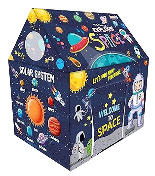 Playhouse Tent with Led Light for Kids in Space Theme