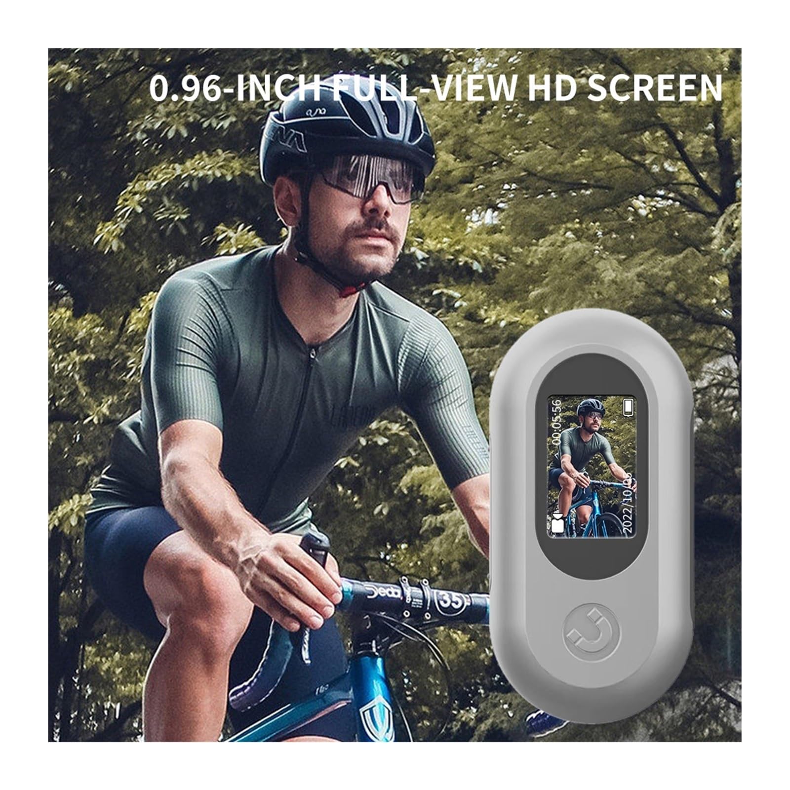 Kamera akcji Wykrywanie sportów na świeżym powietrzu Rejestrator wideo Cykliczna przenośna cyfrowa kamera samochodowa z ekranem LCD Wysoka Rozdzielczość(Add 64GB,White)