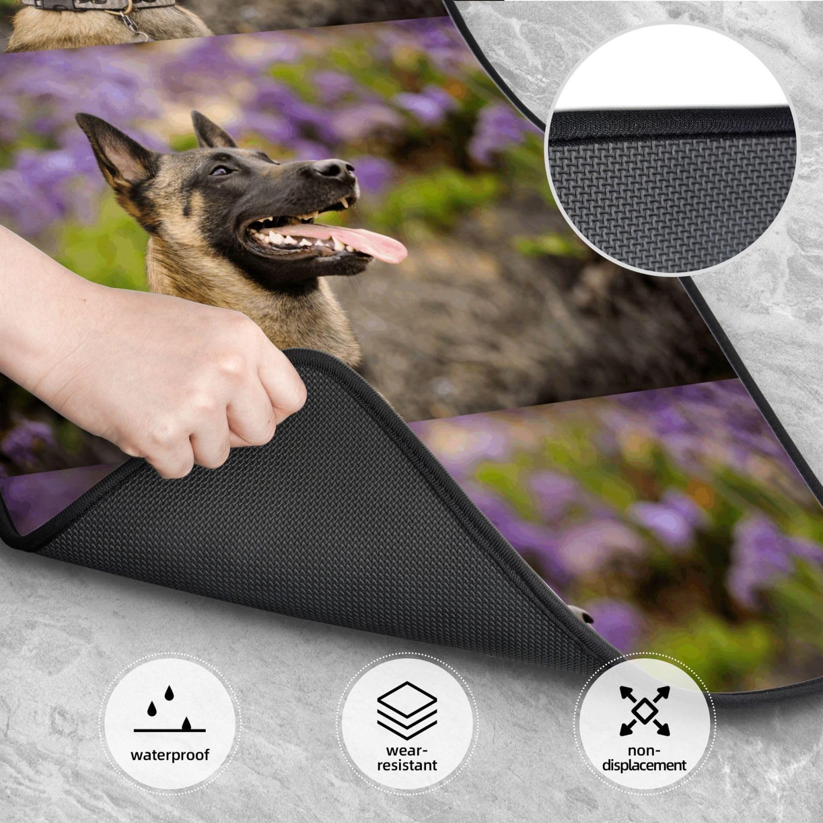 Belgischer Schäferhund (Malinois) Haustiere Hunde Belgischer Schäferhund (Malinois), 4er-Set Auto-Fußmatten, Neopren-Fußmatten für Fahrzeuge, rutschfeste Auto-Fußmatten, Autozubehör