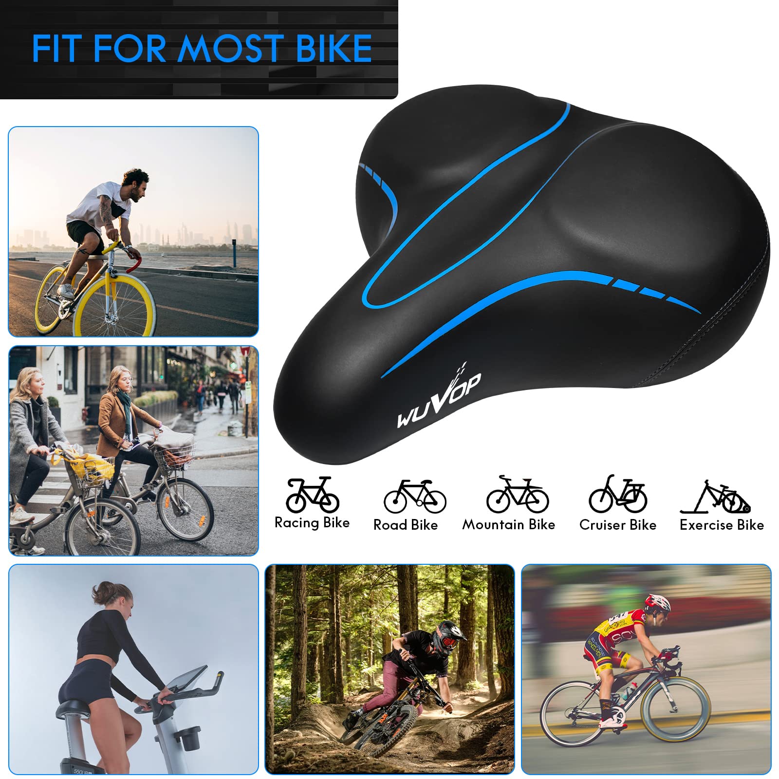 Cloud Bike Seat Bicycle Seat For Men Women Soft Wide Bike Saddle