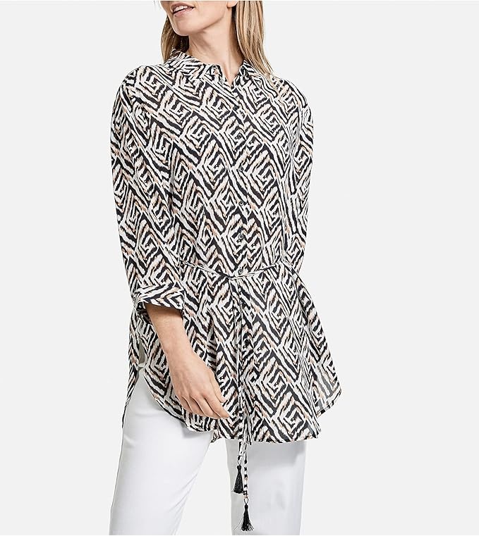 Gerry Weber Damen Longbluse mit grafischem Muster leger mit Leichter ...