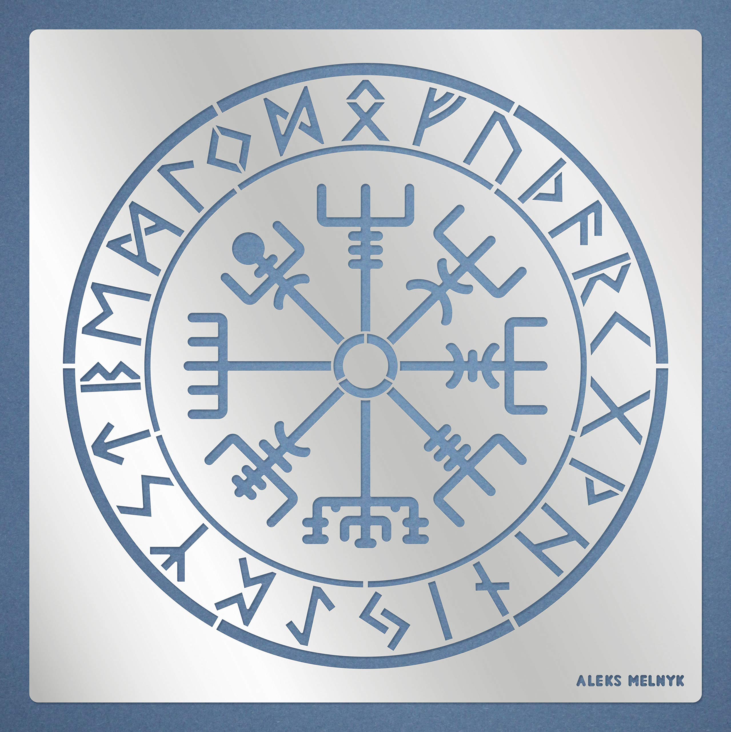 Buy Aleks Melnyk 94 Metal Stencil/Vegvisir Viking Compass/Celtic Symbols, Runes/Runic Wayfinder