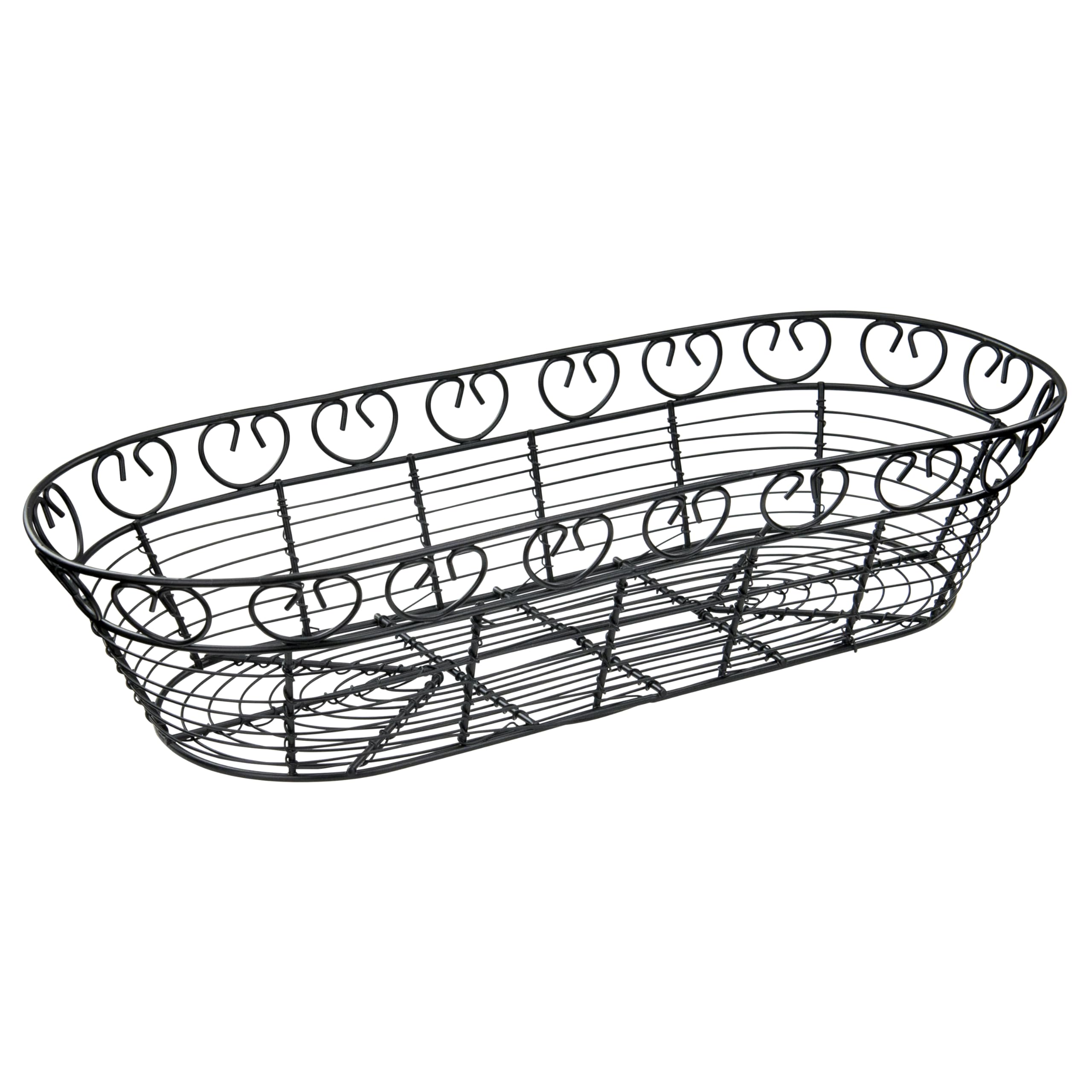 Winco Wire Bread Basket - Black -1