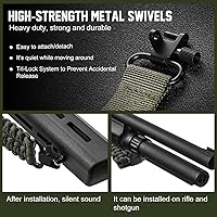 Vista 3 de VVAAGG Eslinga de dos puntos con junta giratoria, eslinga de paracaídas antideslizante con correa de longitud ajustable