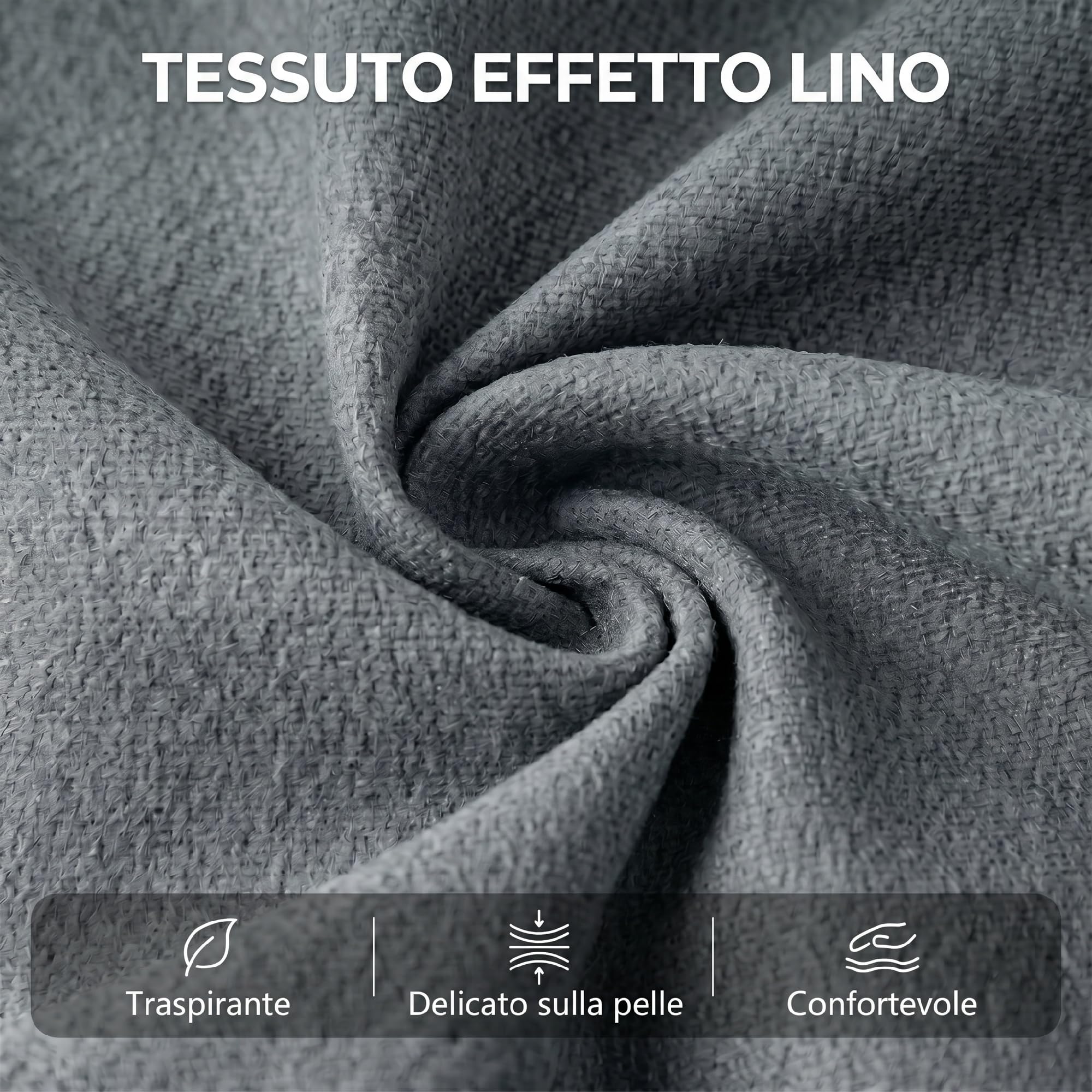 HOMCOM Poltrona Elettrica Alzapersona Reclinabile 135° Seduta Ampia Grigio | , Poltrona Relax in Tessuto Effetto Lino per Anziani, 8 Punti Massaggio Vibrante, Telecomando, Poggiapiedi, Tasche Laterali