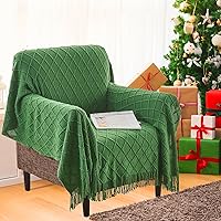 Vista 196 de inhand Knitted Throw Blankets for Couch and Bed, Soft Cozy Knit Blanket with Tassel, Black Lightweight Decorative Blankets and Throws, Farmhouse