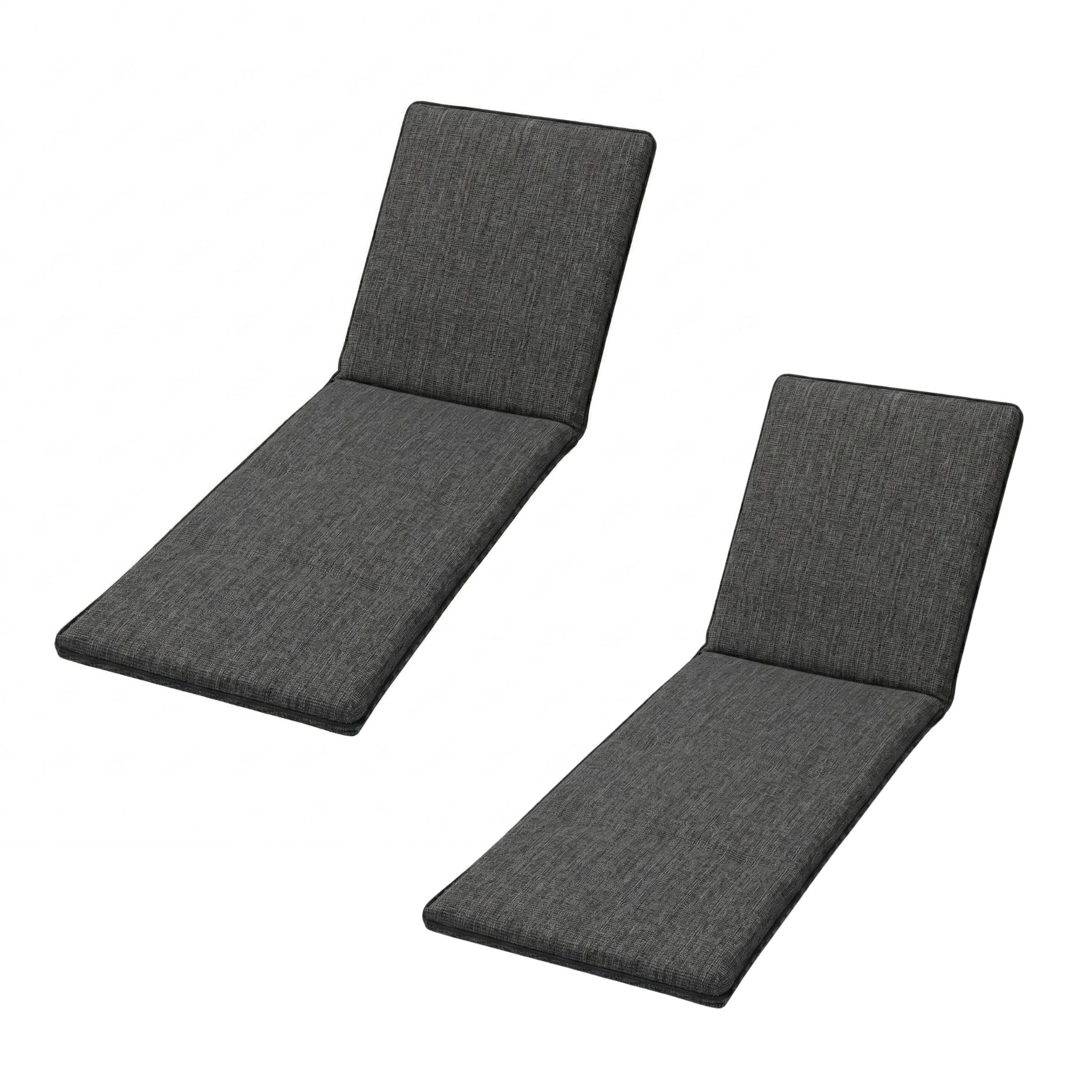 PIND Cojín para Tumbona 180x50 cm, Colchoneta con Relleno de Espuma, con Cinta Elástica de Ajuste para Hamaca de Exterior, Jardín, Playa, Piscina, Terraza. (2, Negro)