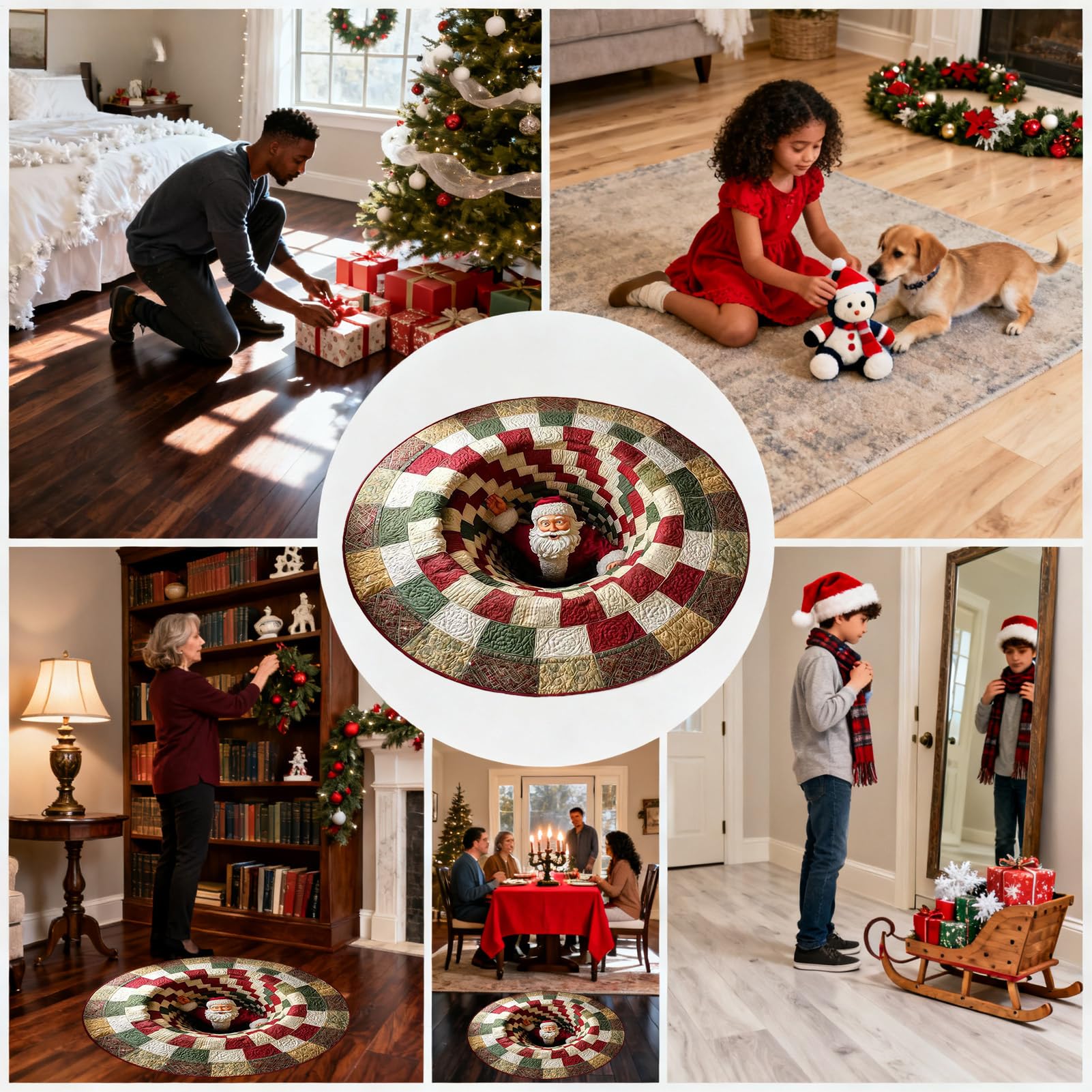 Navidad Felpudo de Entrada Felpudos Decorativos Antideslizantes y