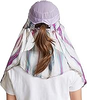 Vista 34 de icolor Sombreros de sol para mujer, protección solar UPF 50, sombrero de verano al aire libre, visera con solapa, sombrero de cola de caballo, Marrón