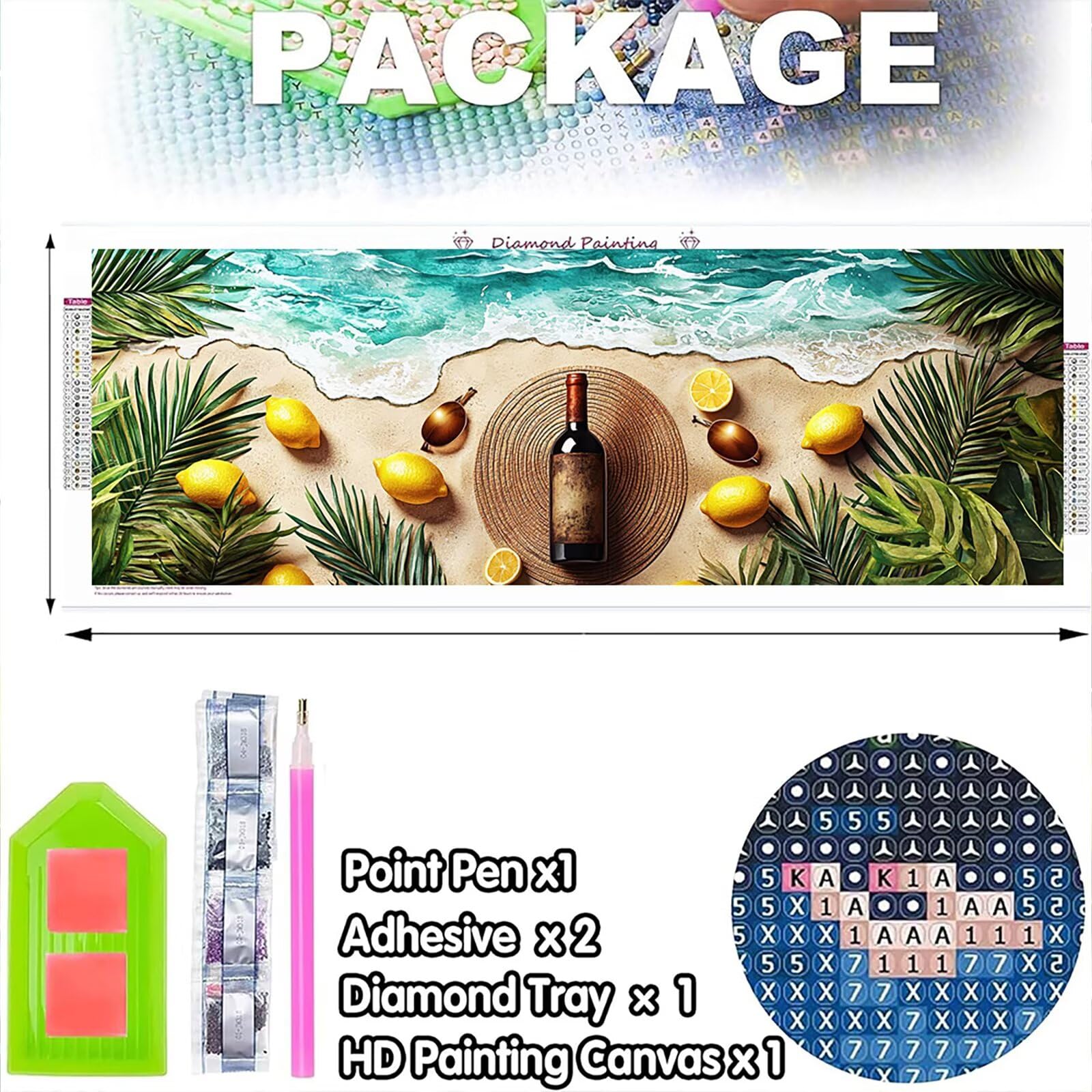 5D DIY plaża diamentowe malowanie duży rozmiar 100 x 300 cm, diamentowe malowanie dla dorosłych, malowanie diamentowe malarstwo haft ścieg krzyżykowy kryształ górski kreatywny zestaw do dekoracji