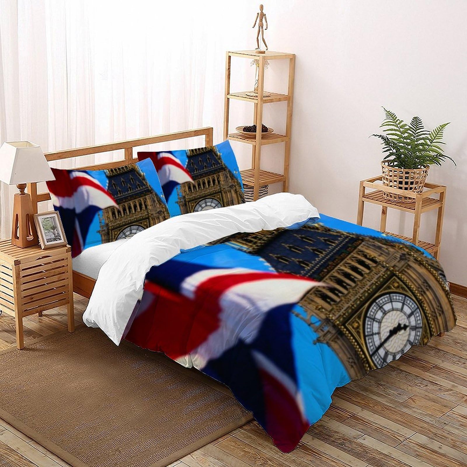 Housse de couette 220x240 zippée en tissu doux et facile d'entretien motif 3D