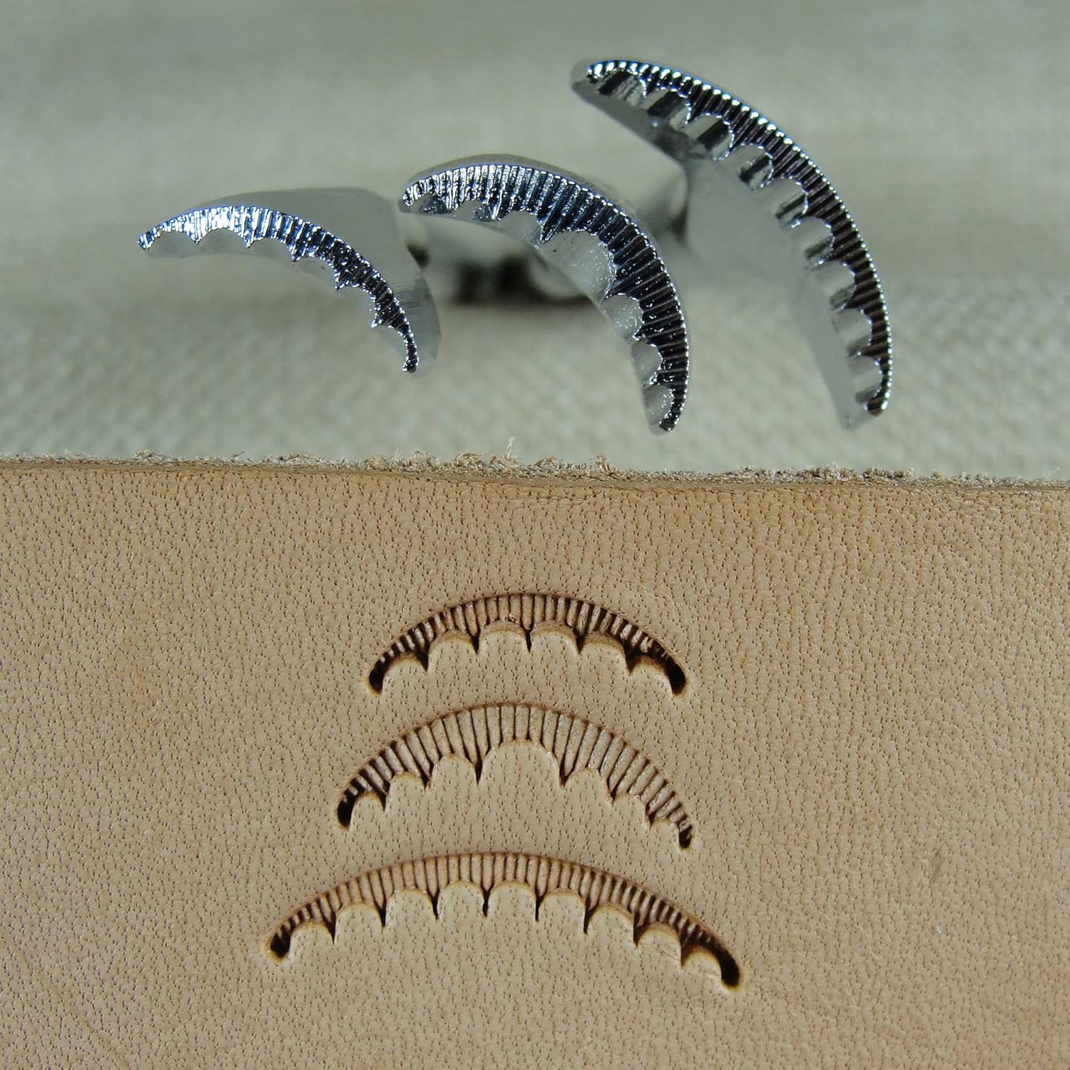 Steel Scalloped Veiner Stamps, Set of 3, Craft Japan Leather Stamping Tools