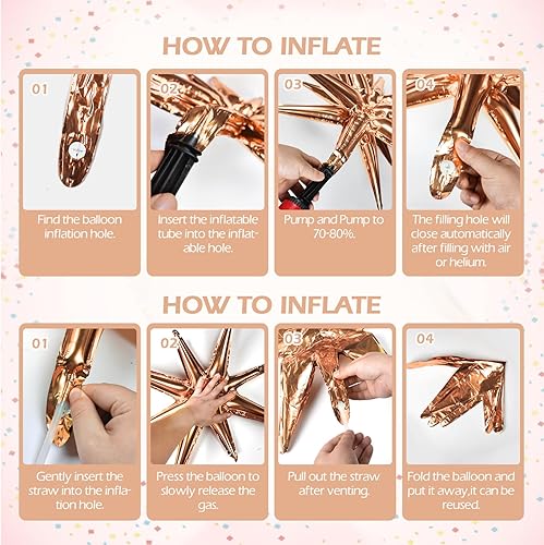 Miniatura 8 de FOTIOMRG Kit de guirnalda de arco de globos de oro rosa de 154 piezas, globos metálicos de oro rosa y oro rosa blanco para cumpleaños, baby shower,