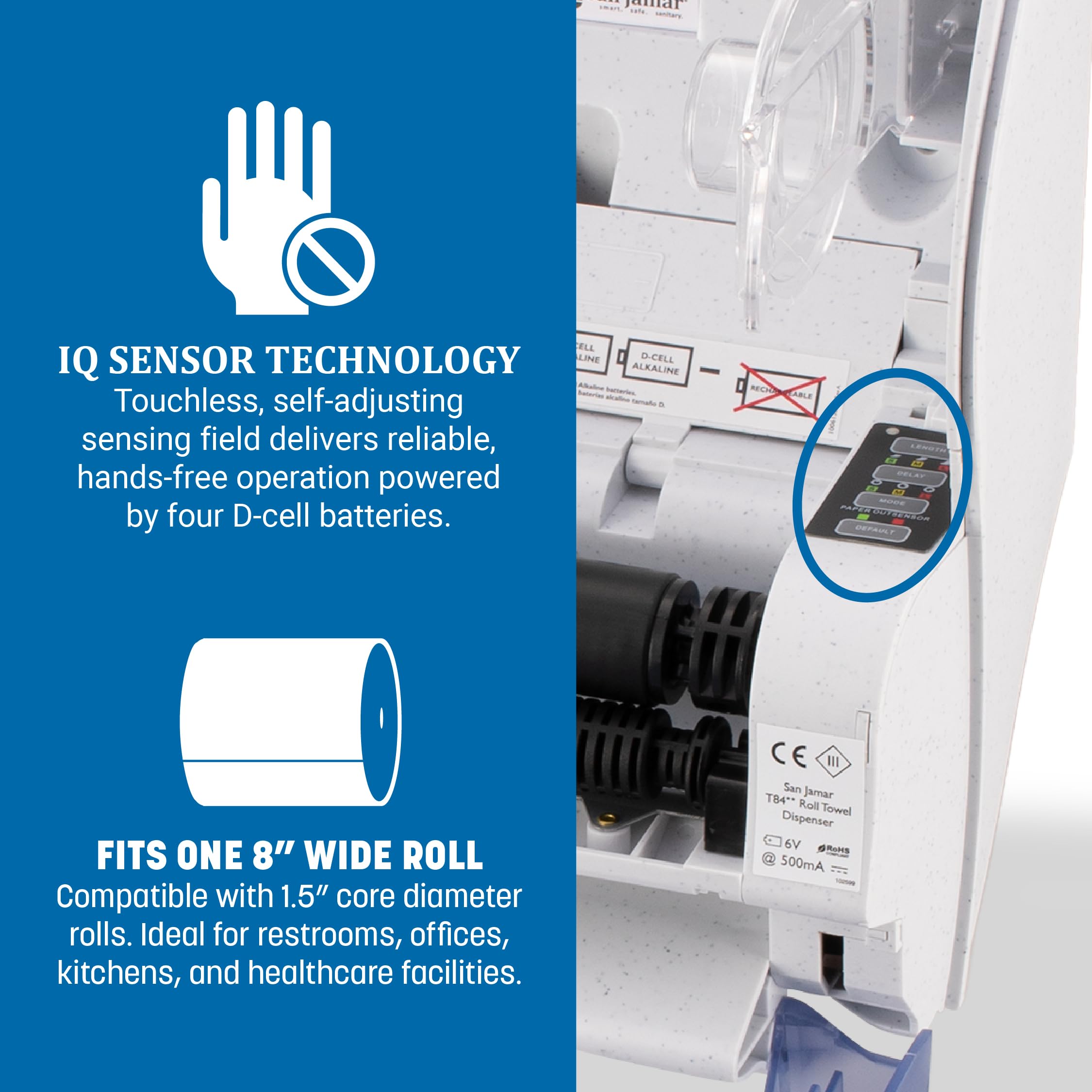 San Jamar T8400TBL Smart Essence, Arctic Blau